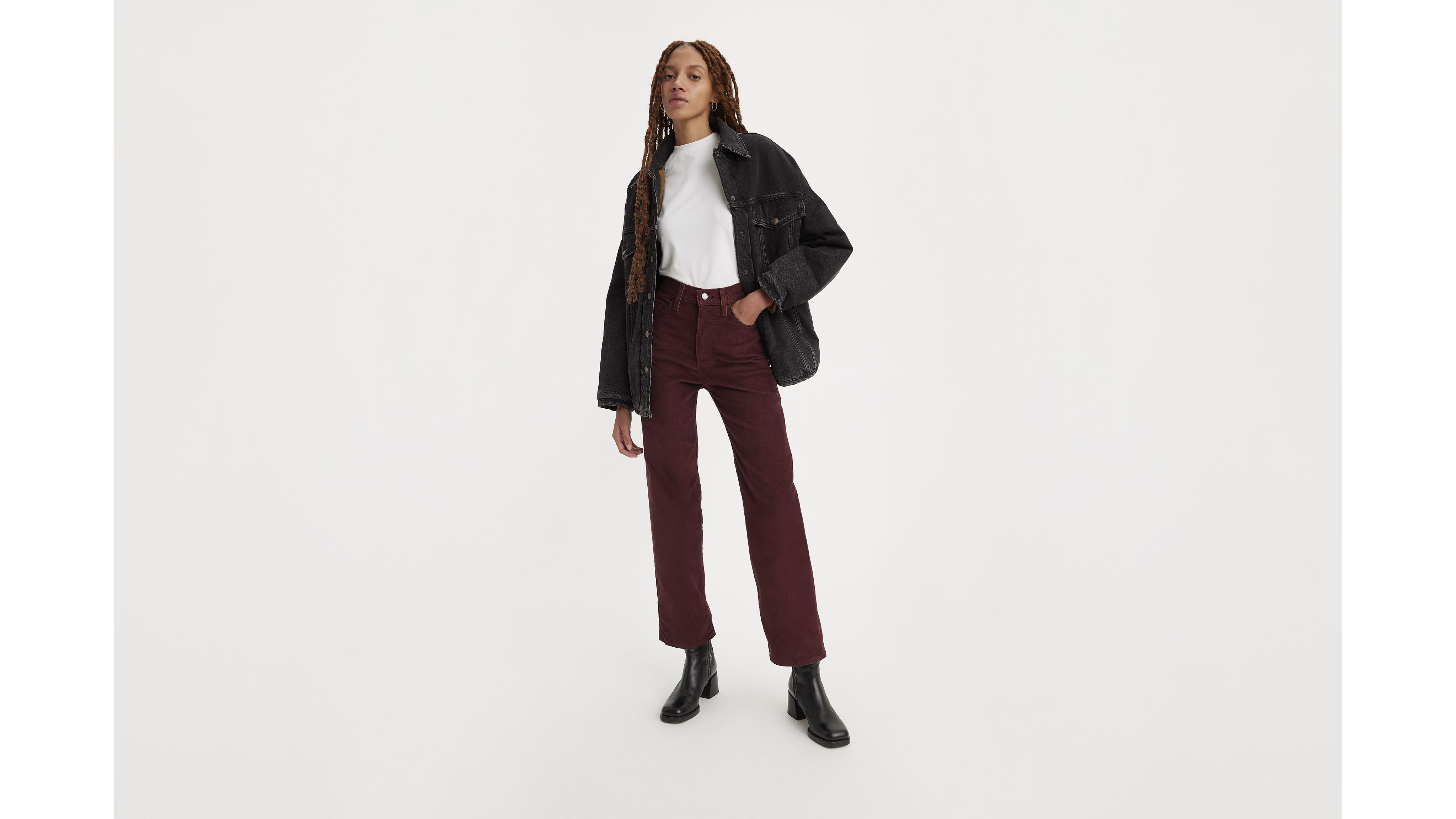 Ribcage Straight Ankle Corduroy Women's Pants 1