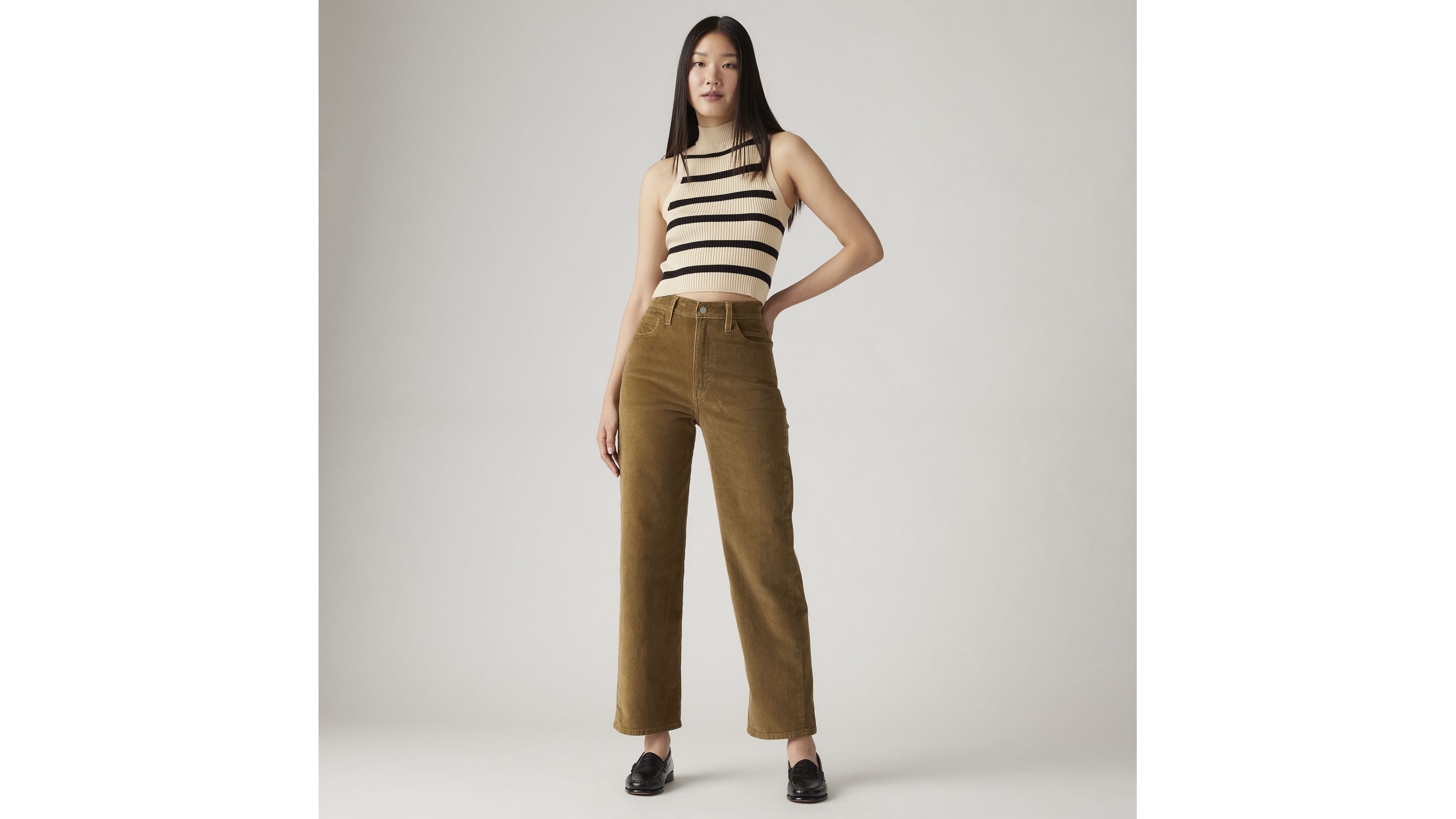 Ribcage Straight Ankle Corduroy Women's Pants 1