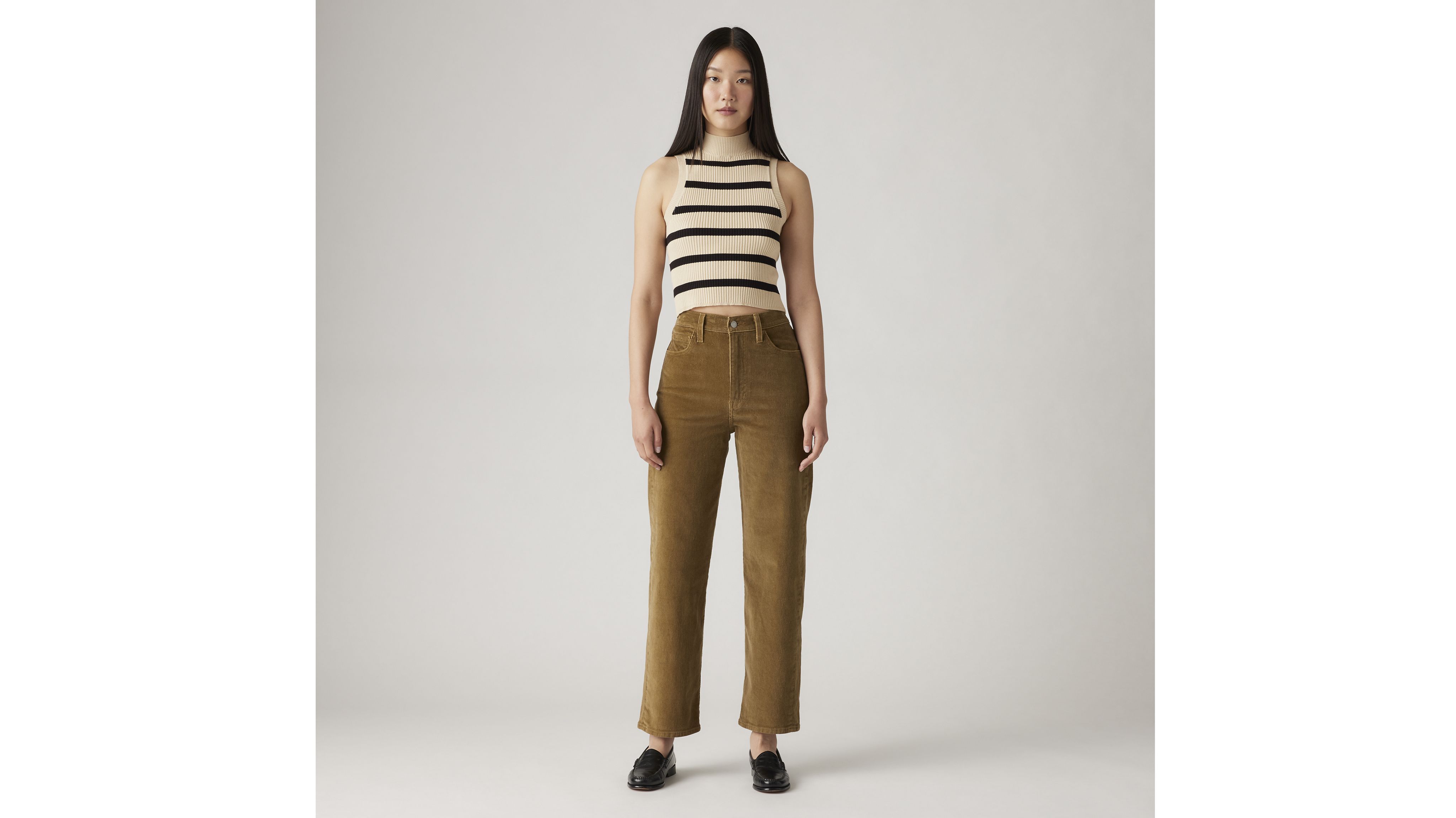 Ribcage Straight Ankle Corduroy Women's Pants 5