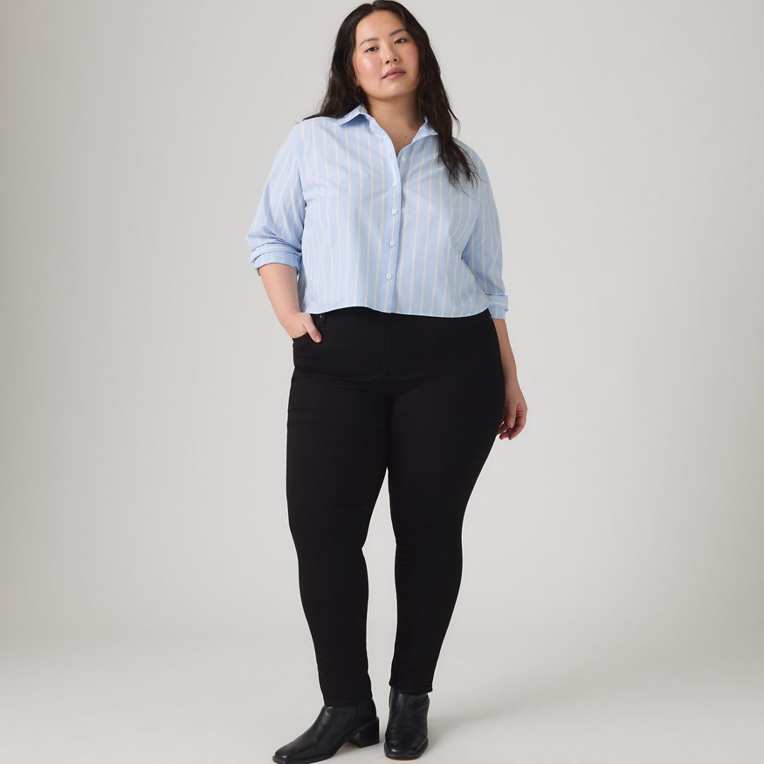 Levi's Trendy Plus Size 721 High-Rise Skinny Jeans - Black Peony