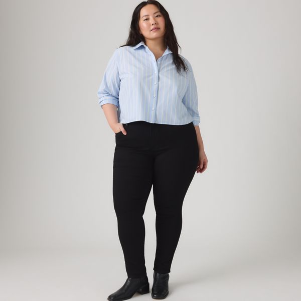 721 High Rise Skinny Women's Jeans (Plus Size) — Black Peony