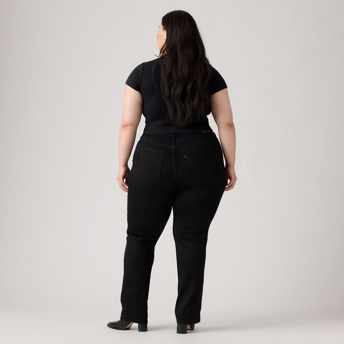 724 High Rise Slim Straight Fit Women's Jeans (Plus Size) — Soft Black