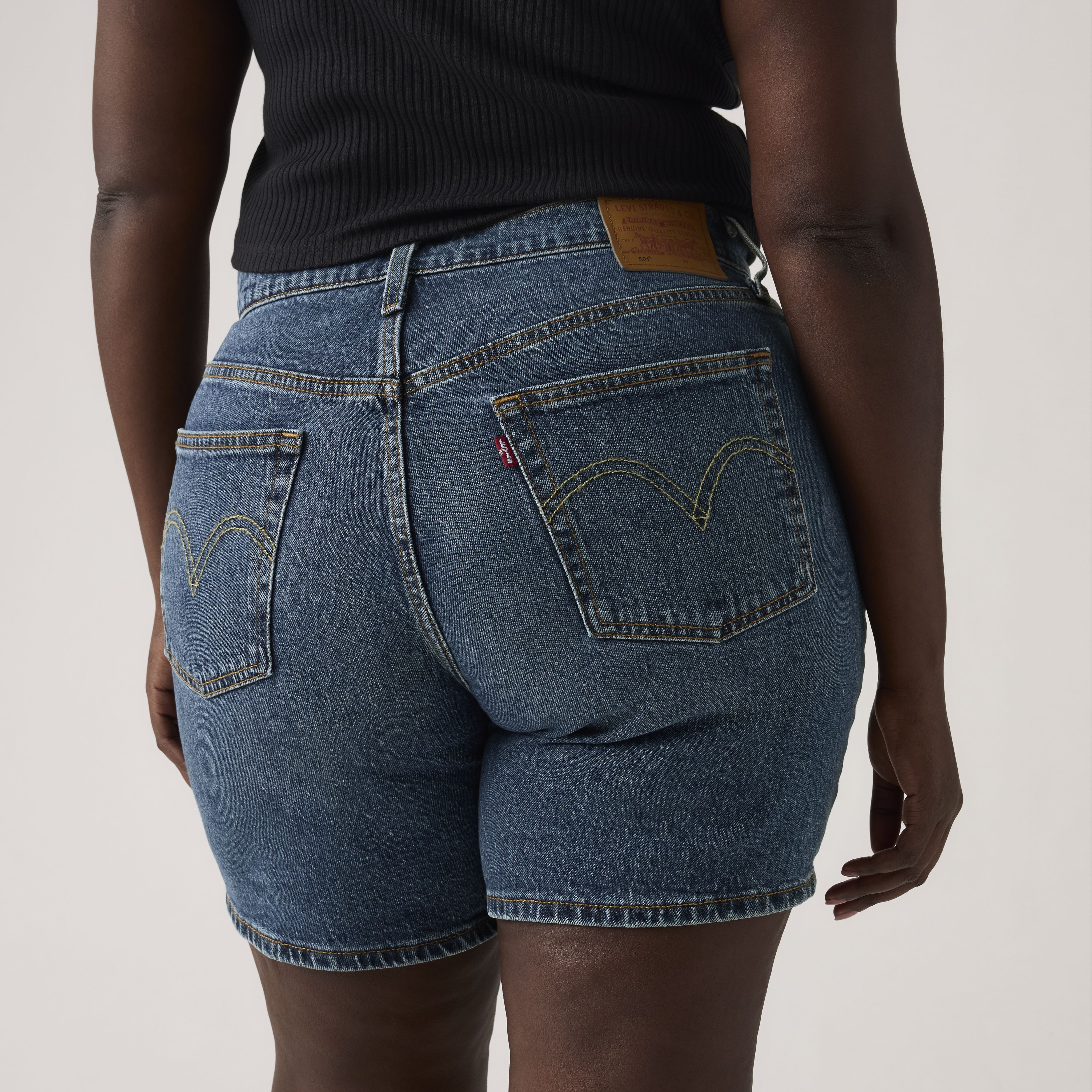 501® Original High Rise Mid-Thigh Jean Shorts 14