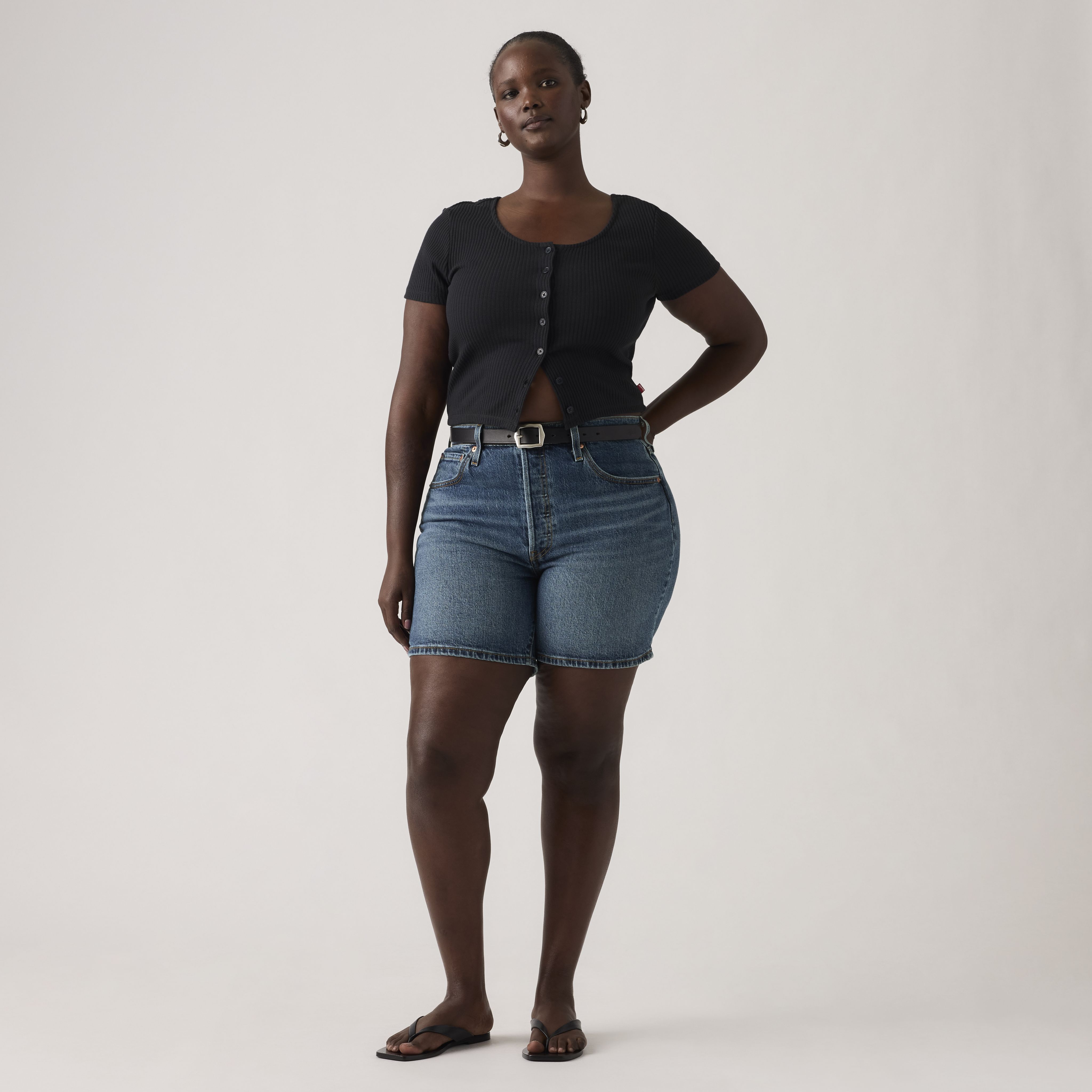 501® Original High Rise Mid-Thigh Jean Shorts 9