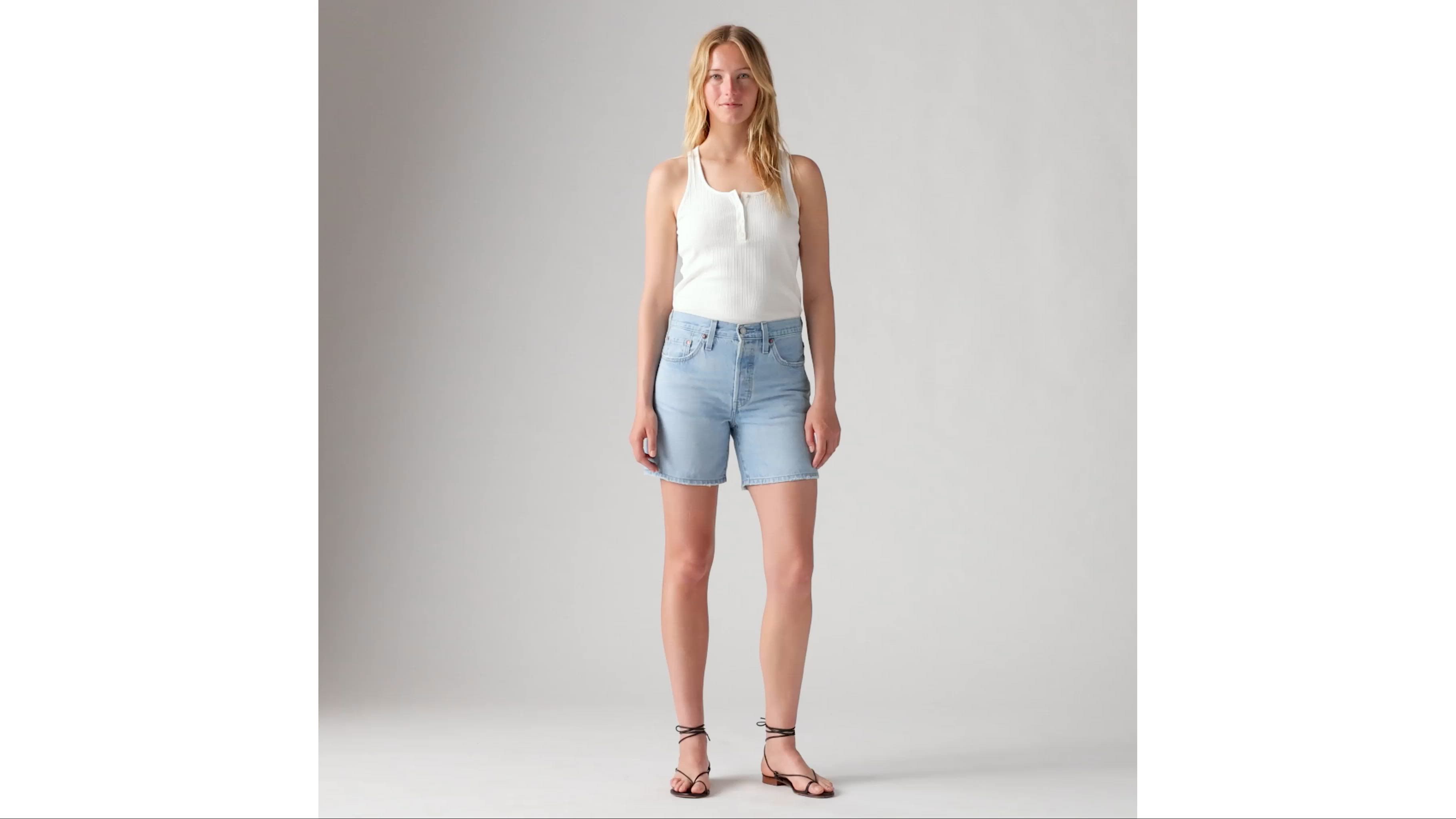 501® Original High Rise Mid-Thigh Jean Shorts 1