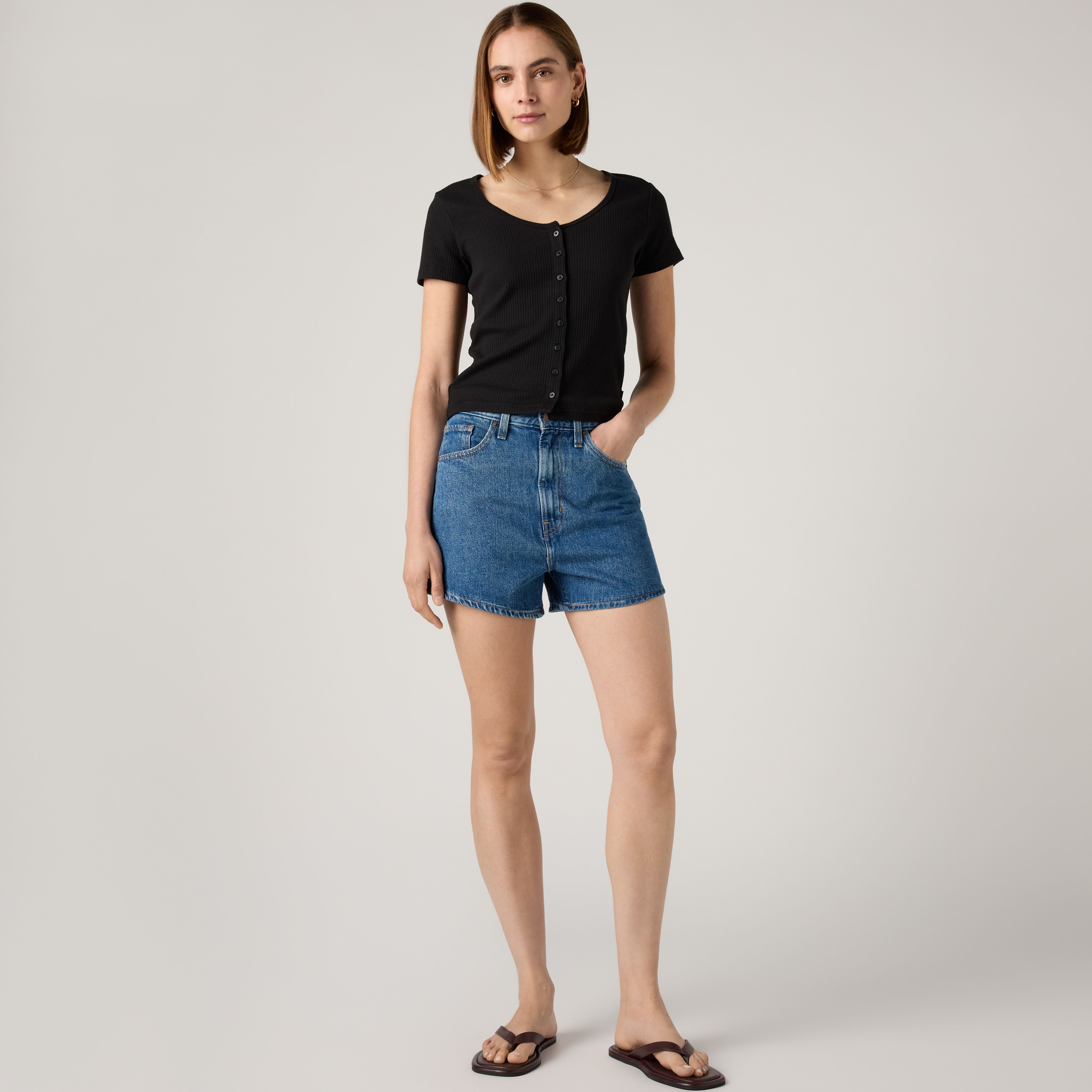 High Waisted Mom Women's Shorts 1