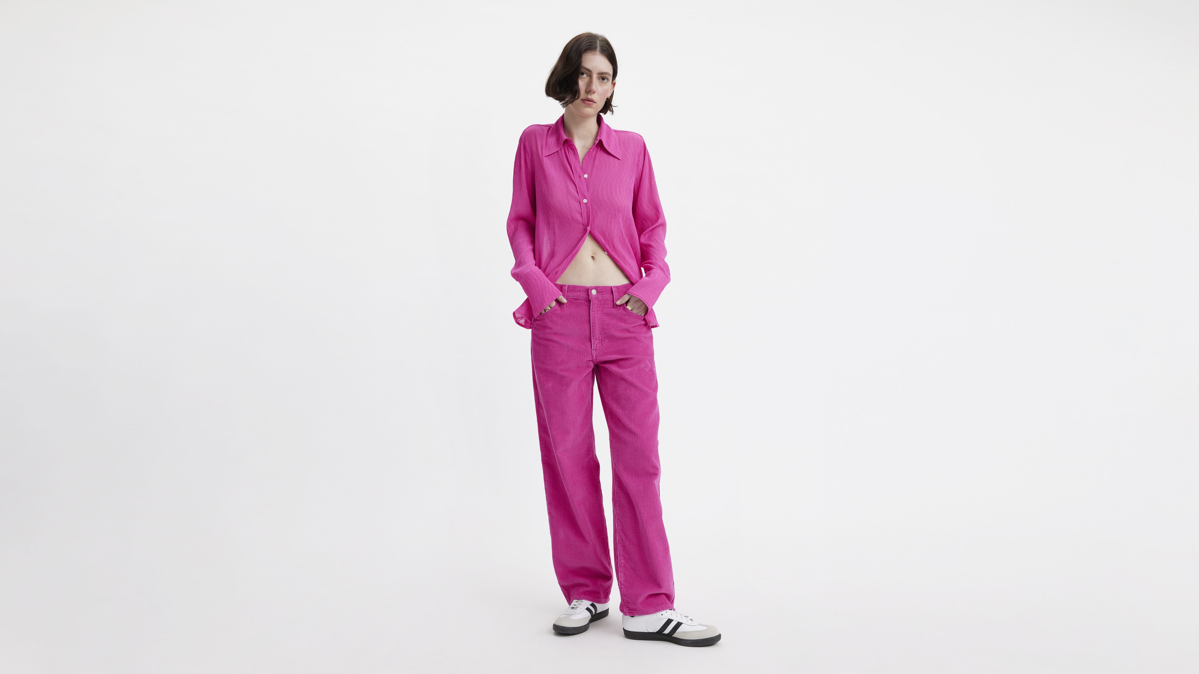 order Loose corduroy pants コーデュロイパンツ　ピンク Baggy Dad Corduroy Women's Pants - Pink | Levi's® US