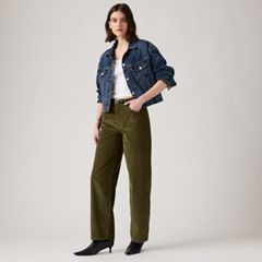 Baggy Dad Corduroy Women's Pants — Ivy Green - Green 1