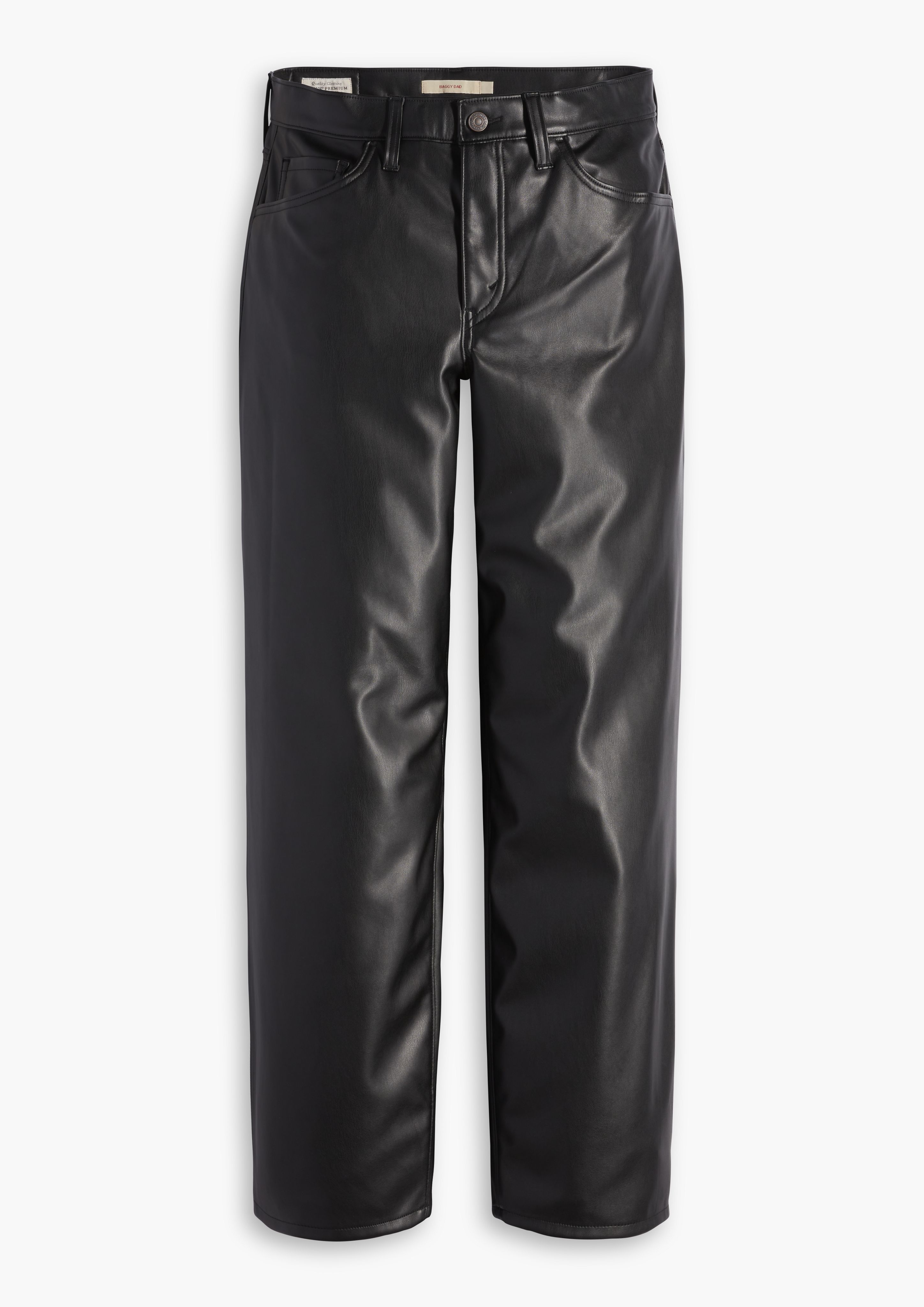 Faux Leather Baggy Dad Women's Pants 6