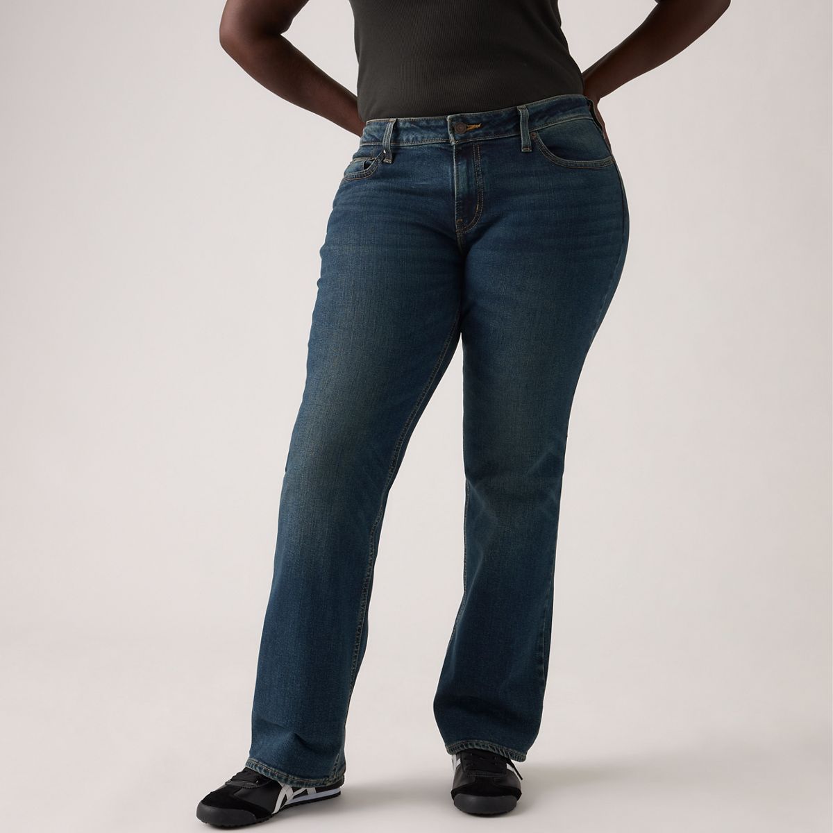 Superlow Bootcut Women's Jeans — Sweep Down - Dark Wash