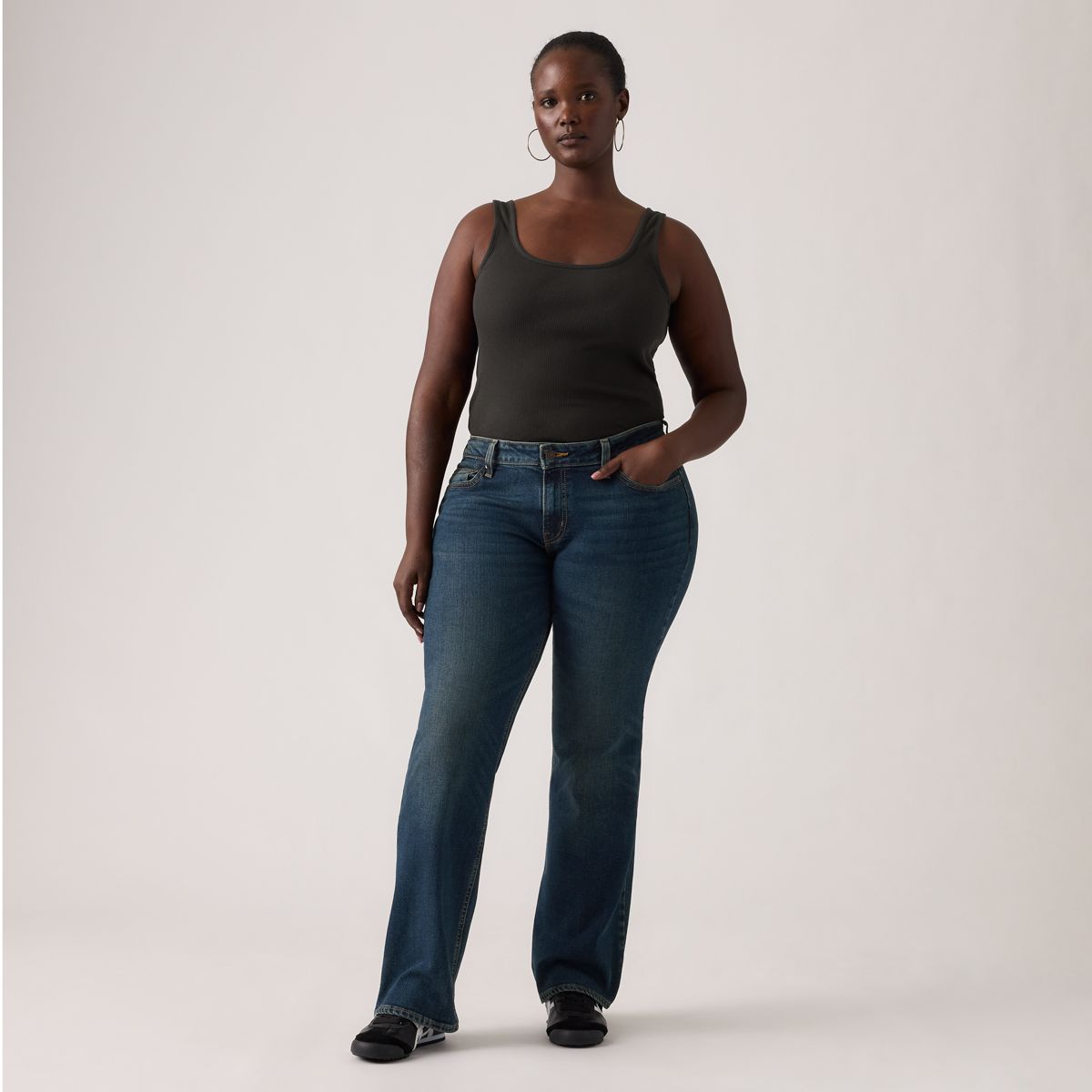 Superlow Bootcut Women's Jeans — Sweep Down - Dark Wash