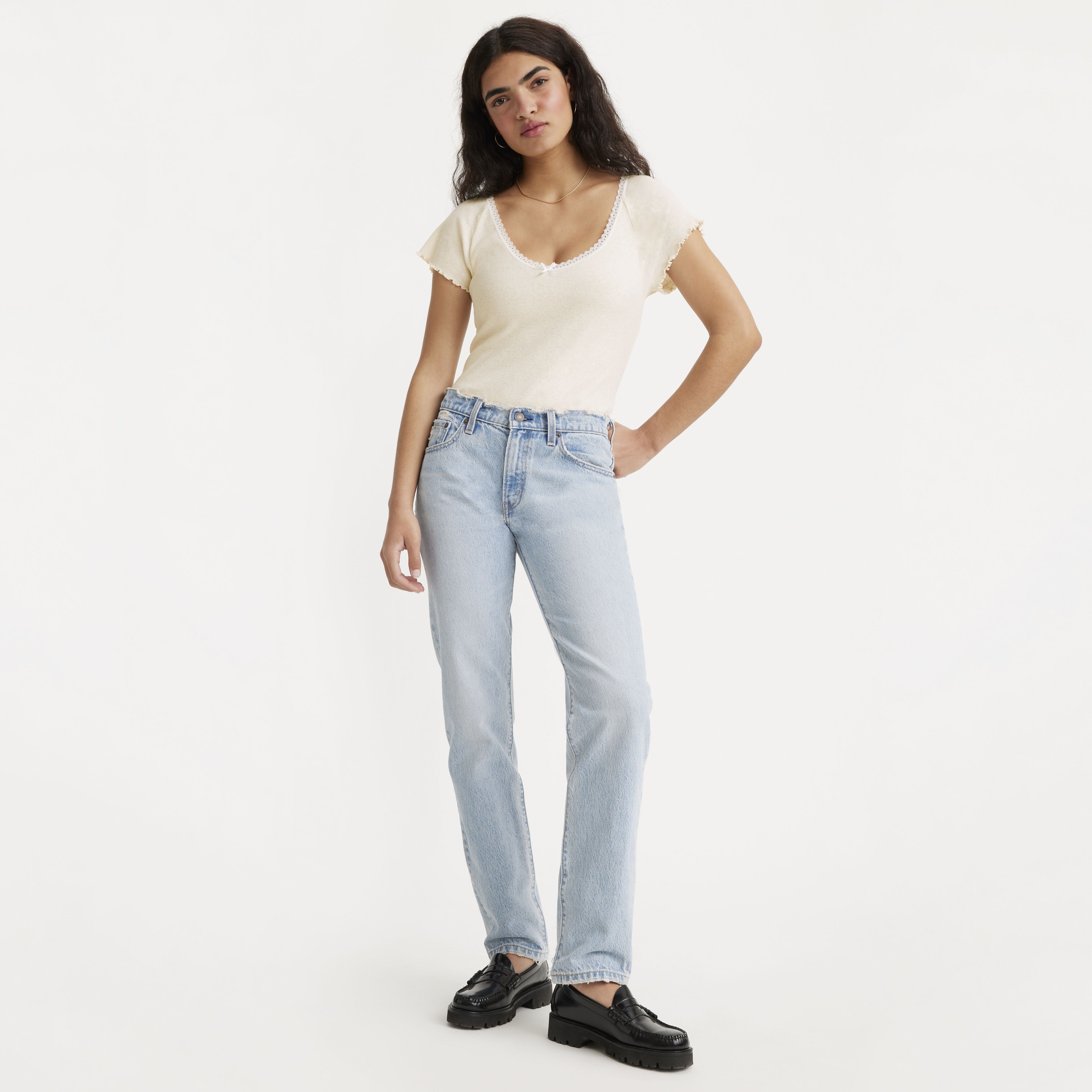 Mid Rise Straight Women's Jeans 1