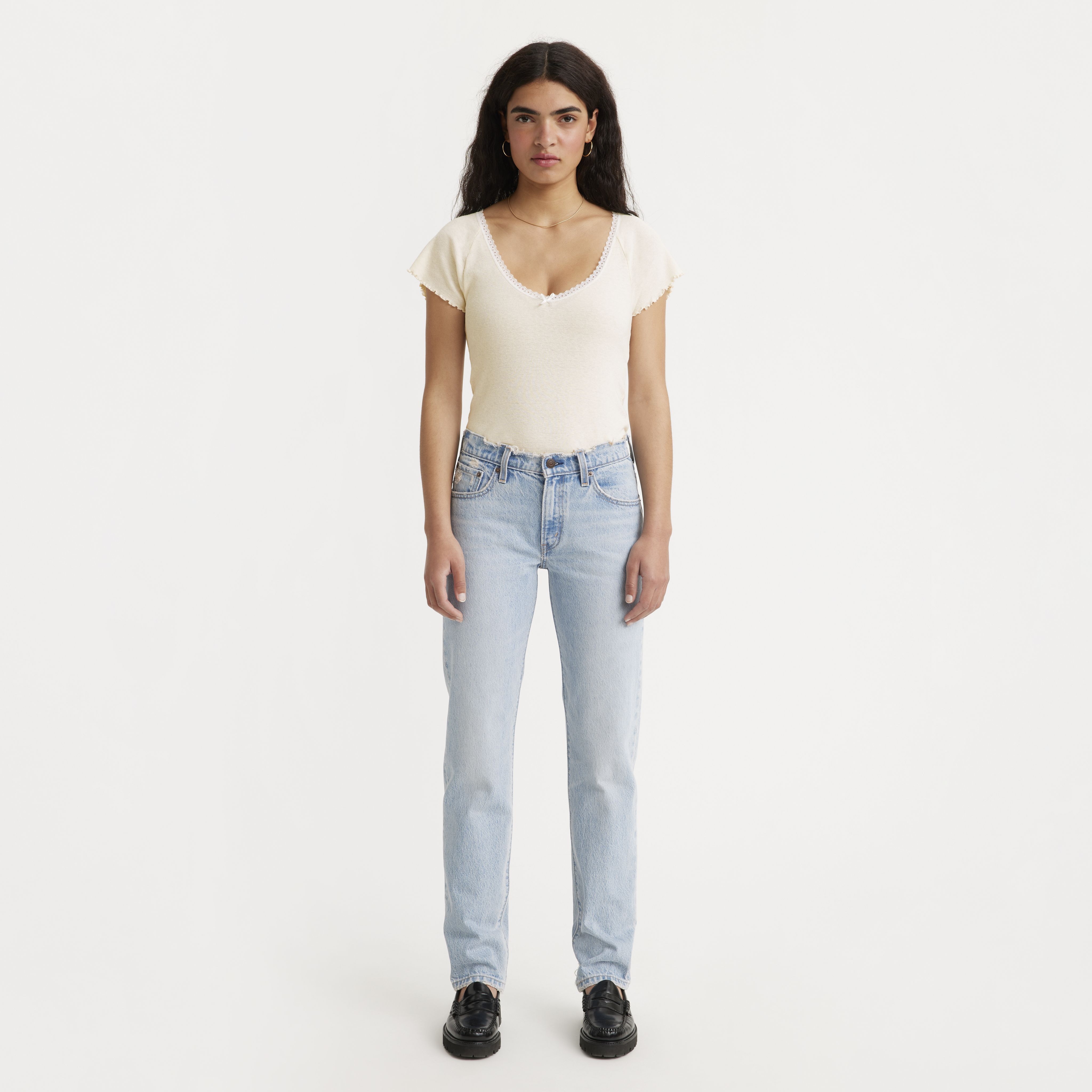 Mid Rise Straight Women's Jeans 5