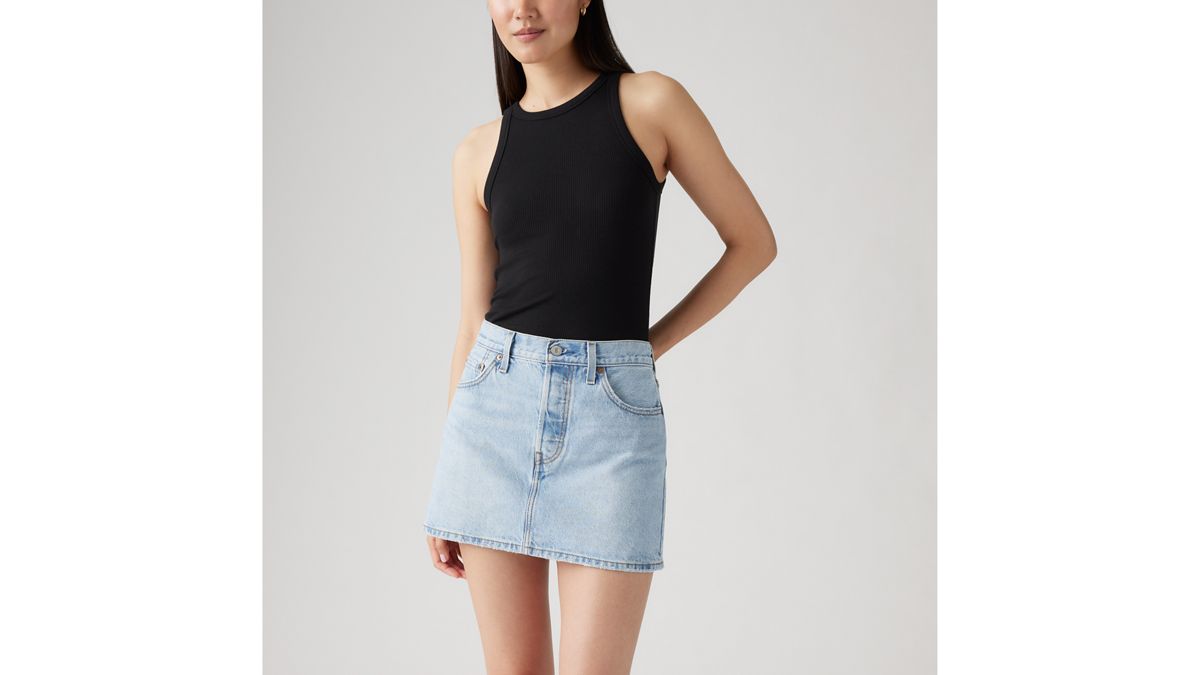 Icon Skirt — Light Indigo Worn In - Blue