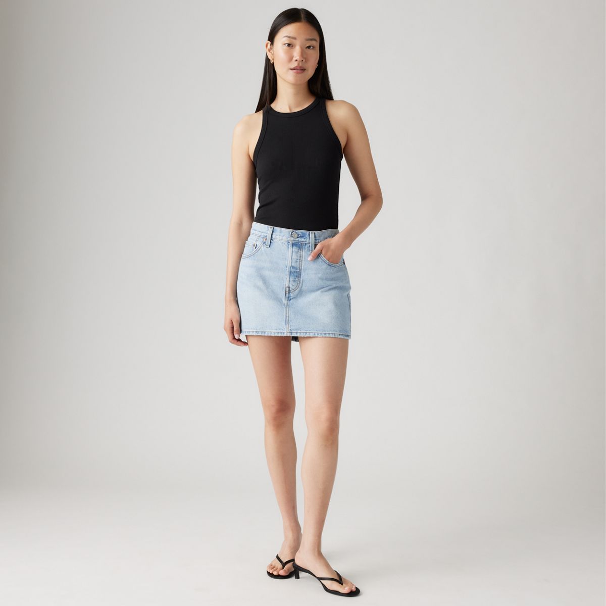 Icon Skirt — Light Indigo Worn In - Blue