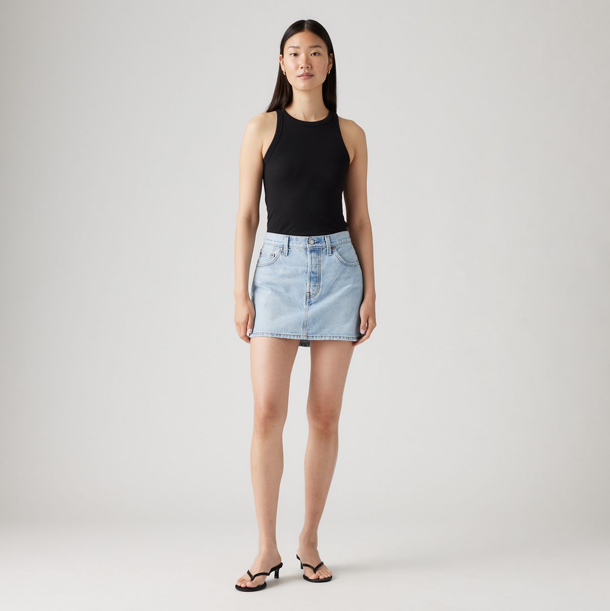 Icon Skirt — Light Indigo Worn In - Blue