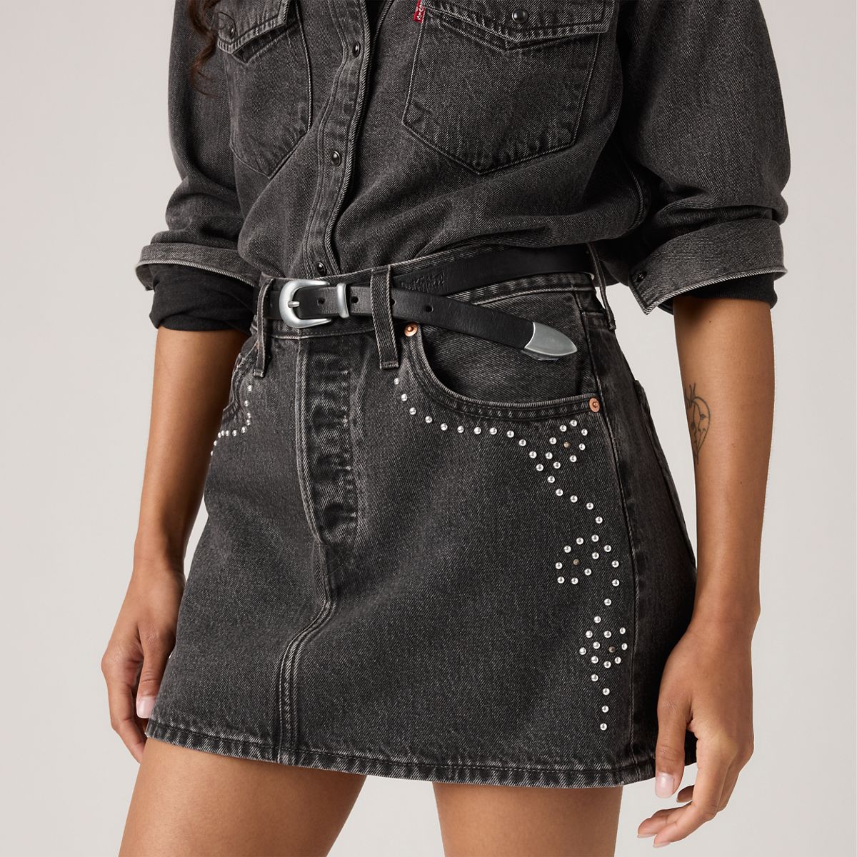 Icon Skirt — Bejeweled Skirt - Black