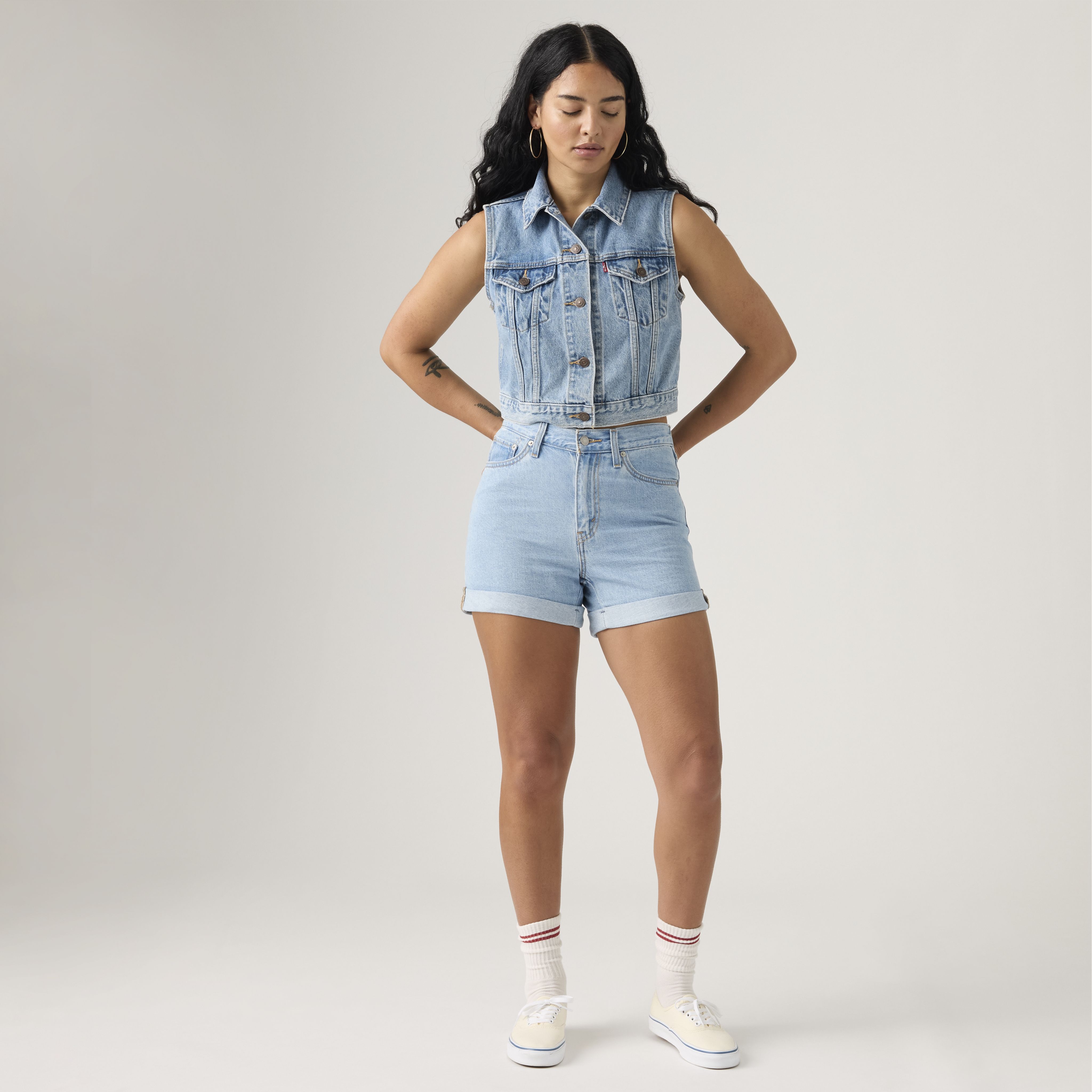 Short Mom roulé Années 80 pour femme 1