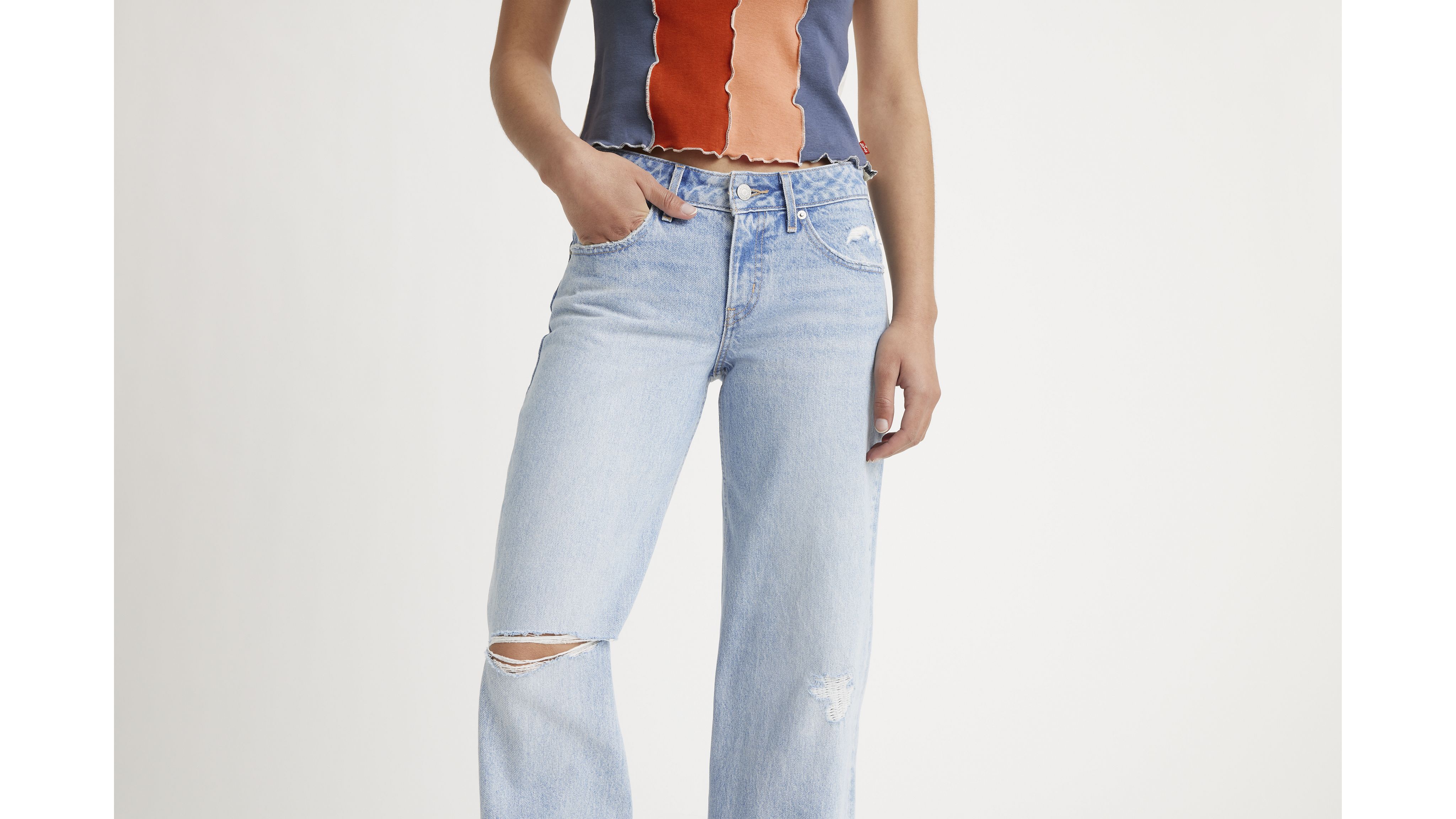 Jean ample taille basse pour femme 2