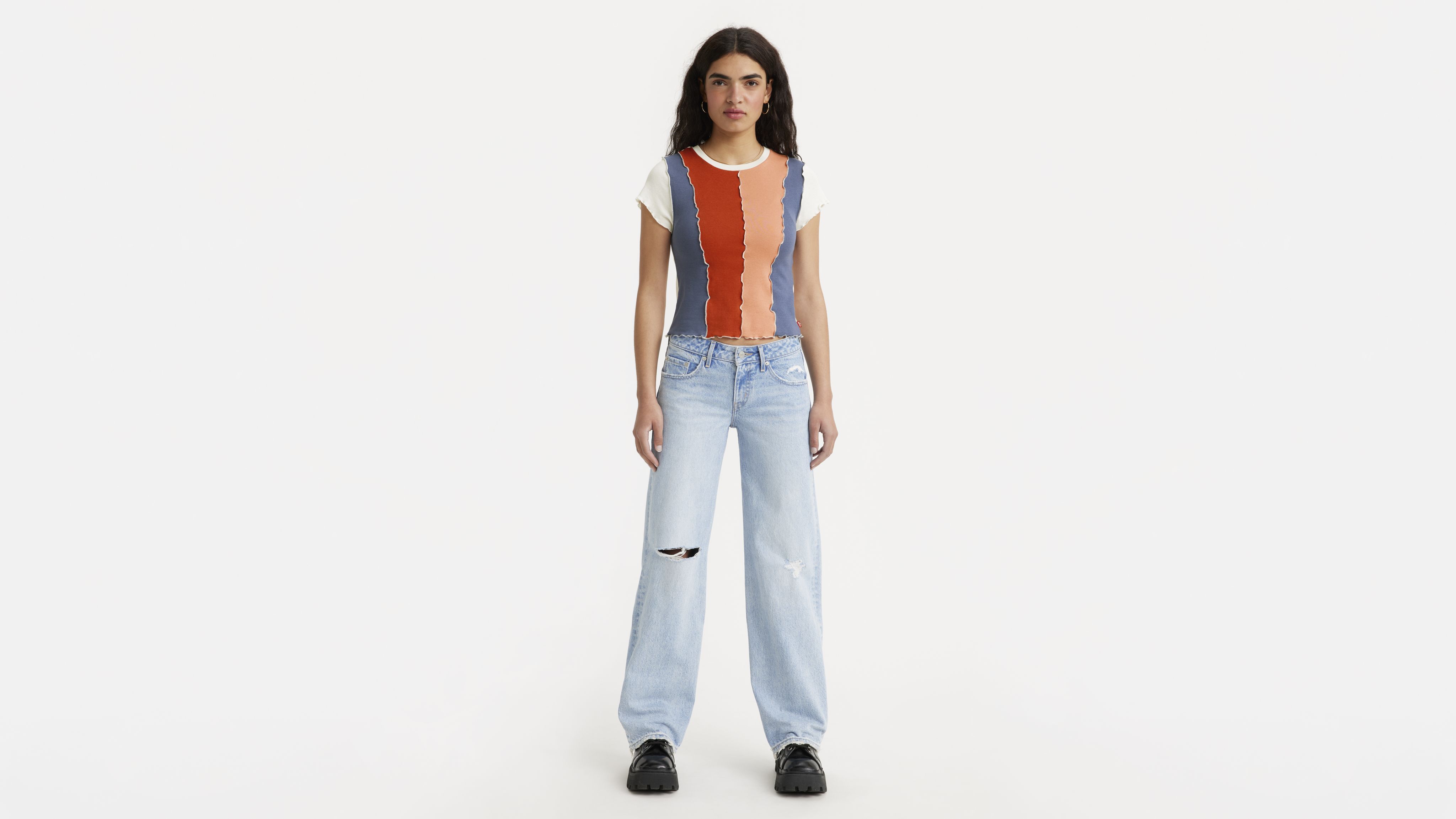 Jean ample taille basse pour femme 5