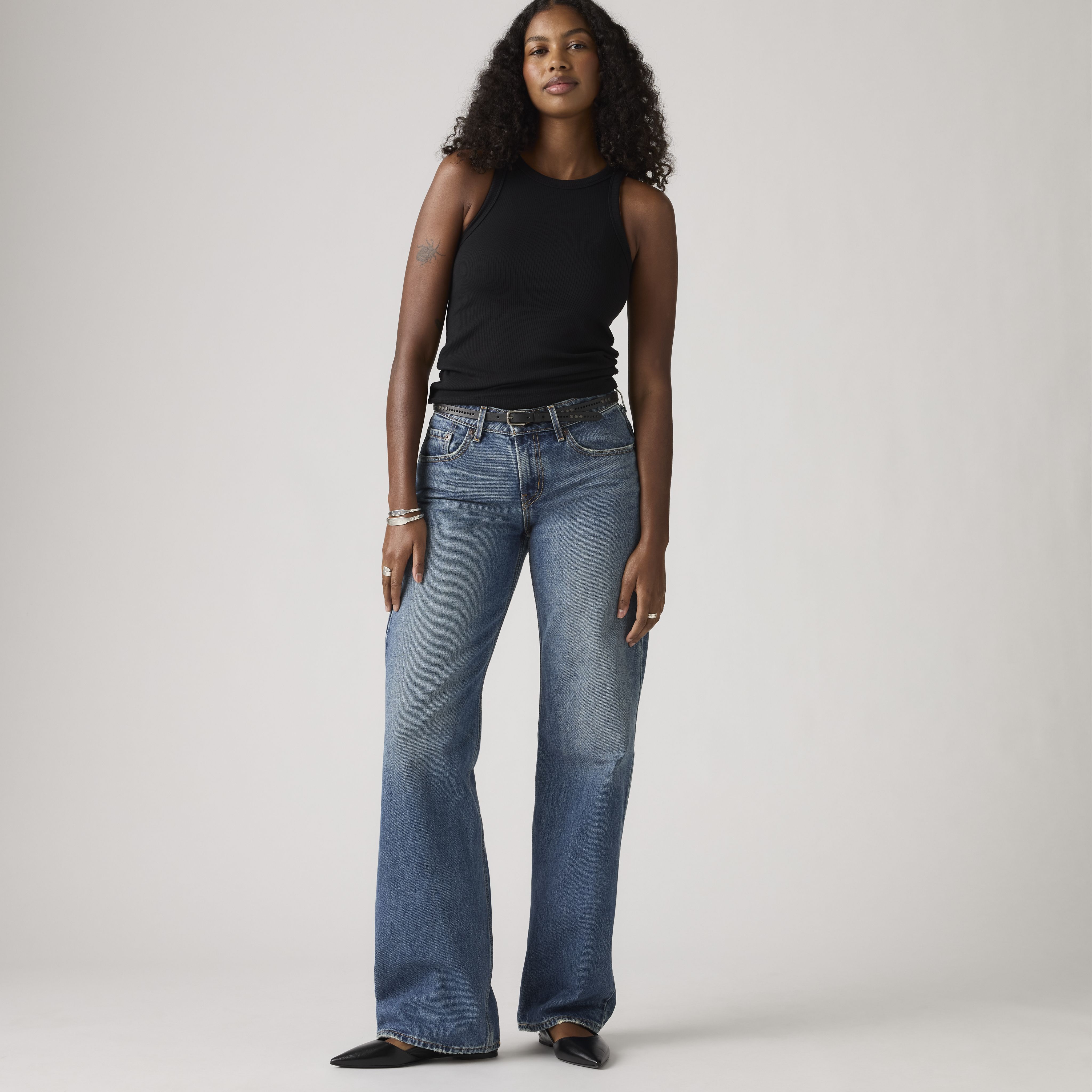 Jean ample taille basse pour femme 5
