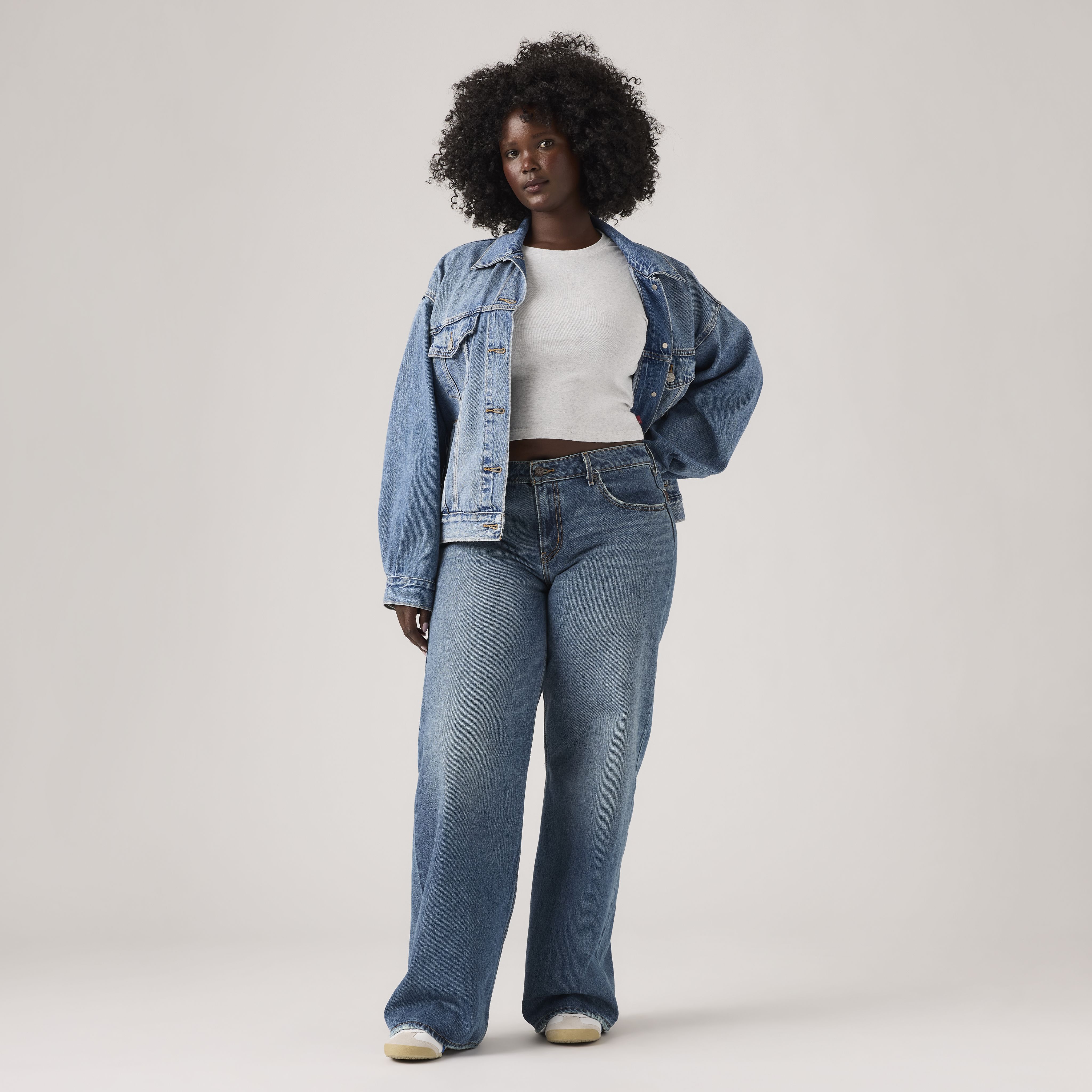 Jean ample taille basse pour femme 8