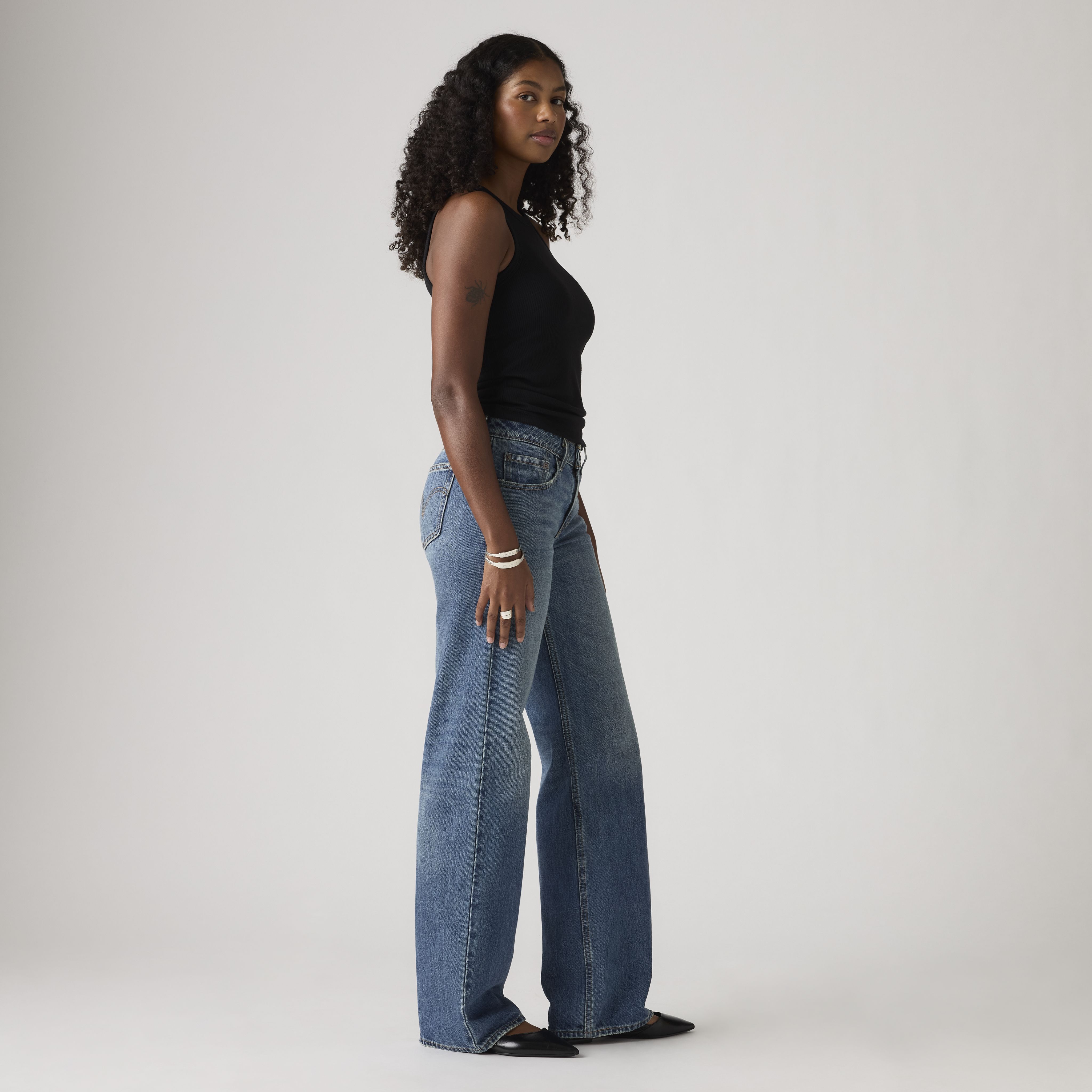 Jean ample taille basse pour femme 4