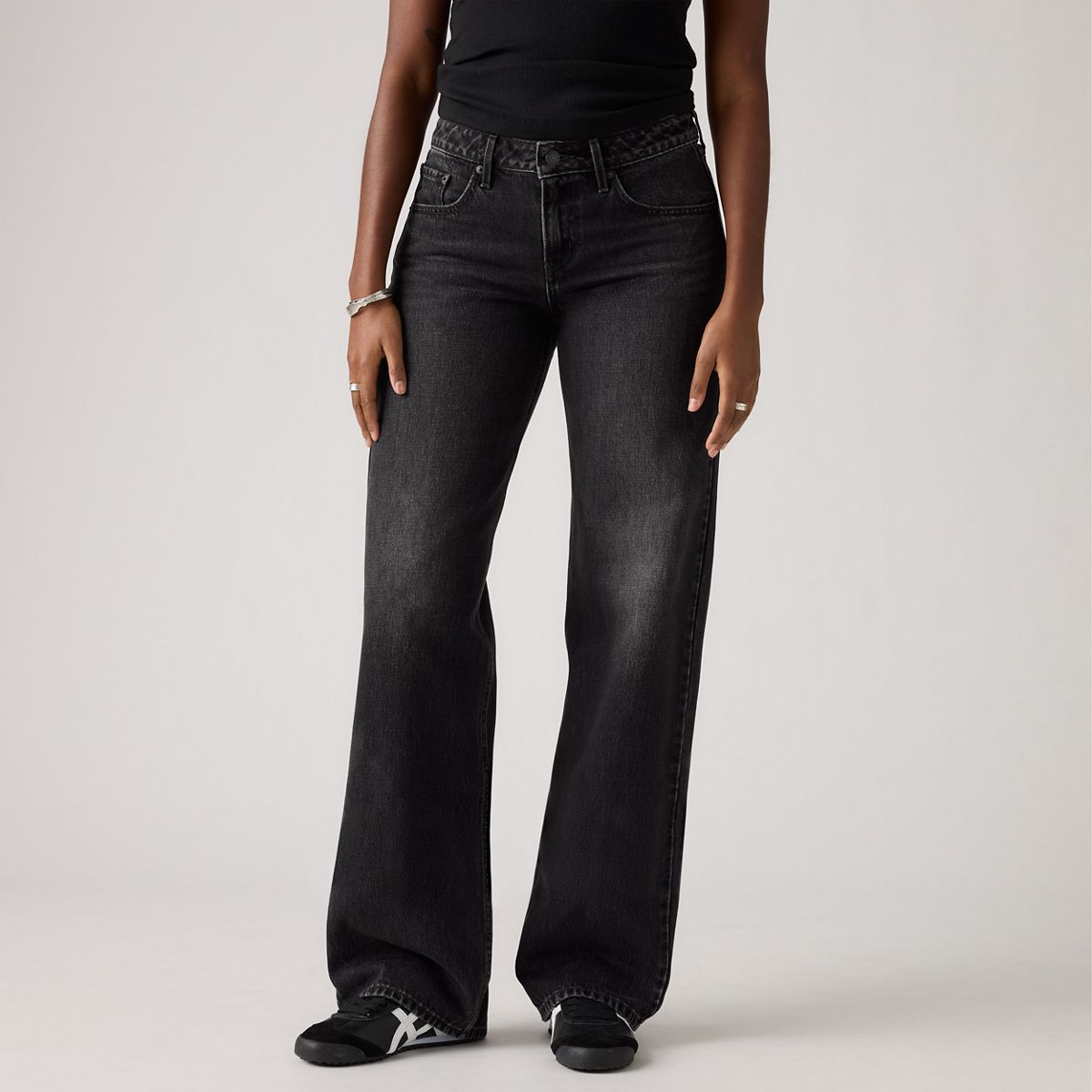 Low Loose Women's Jeans — Tech Storm - Black