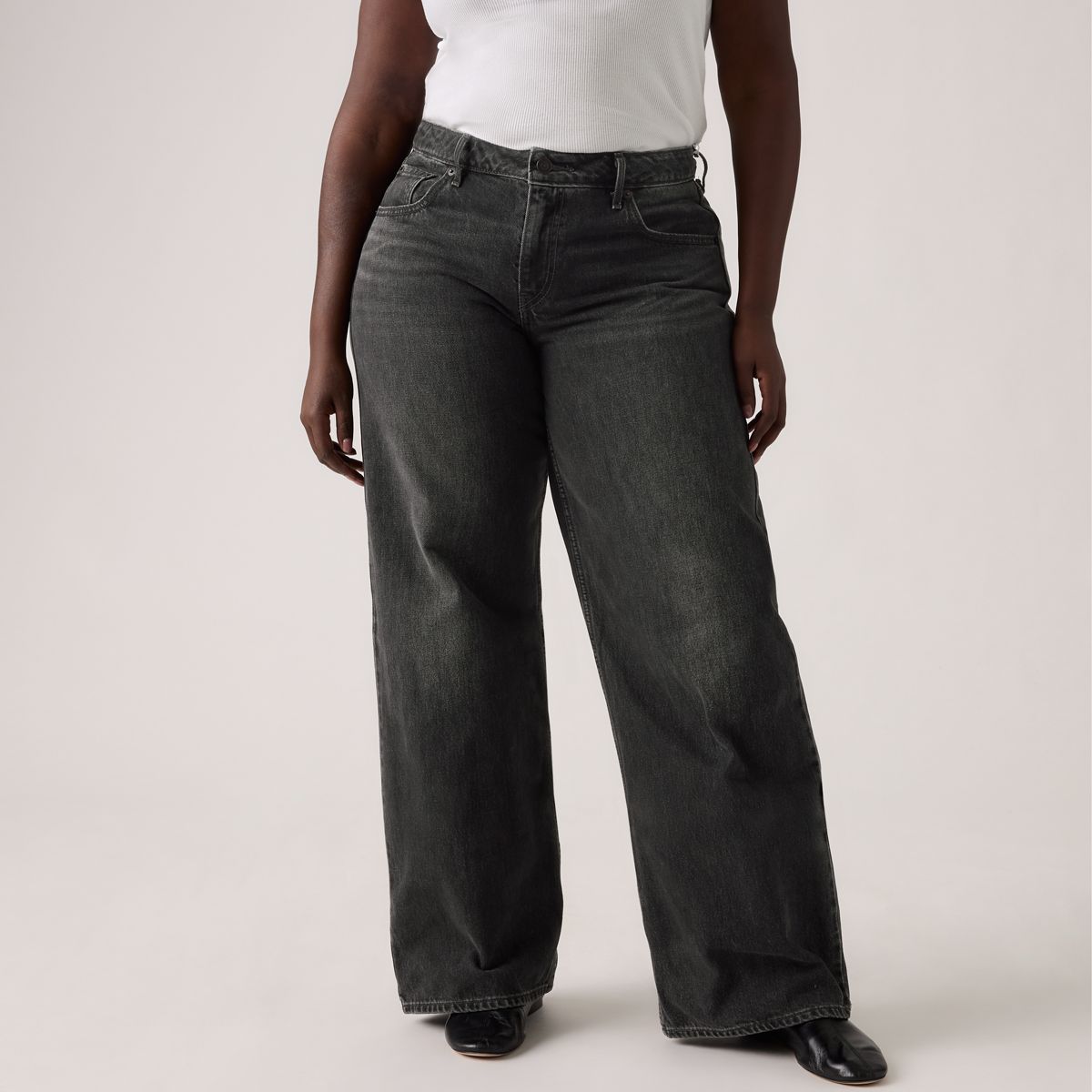 Low Loose Women's Jeans — Tech Storm - Black