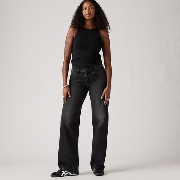 Low Loose Women's Jeans — Tech Storm - Black