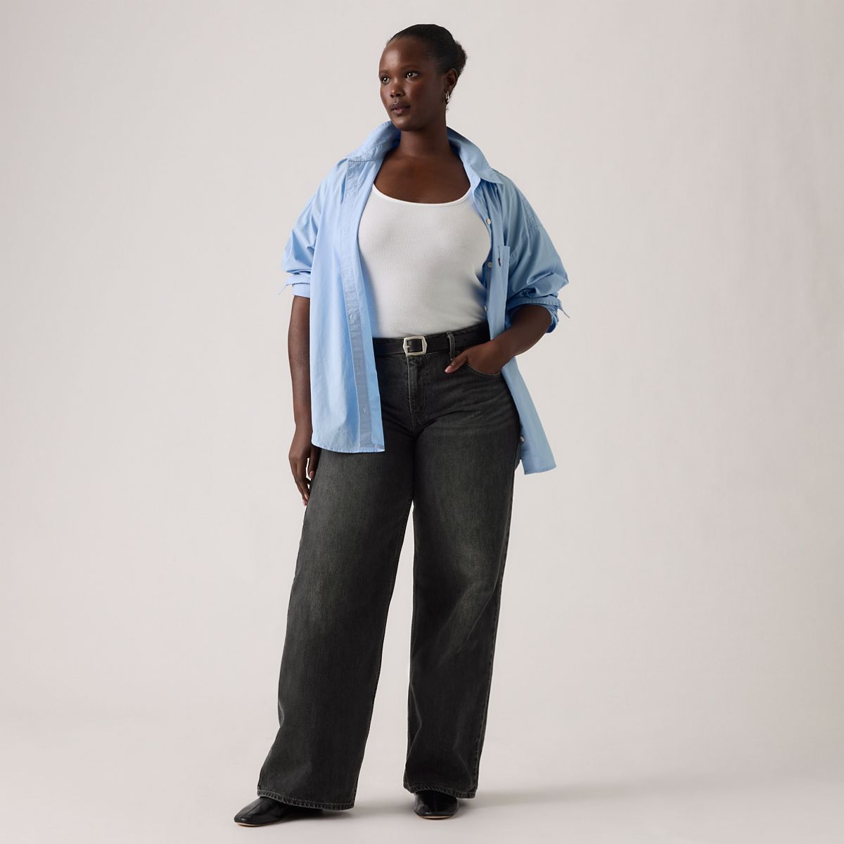 Low Loose Women's Jeans — Tech Storm - Black