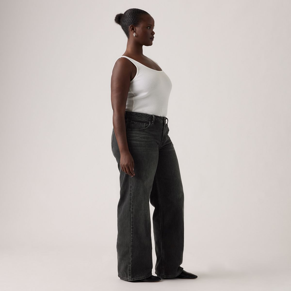 Low Loose Women's Jeans — Tech Storm - Black
