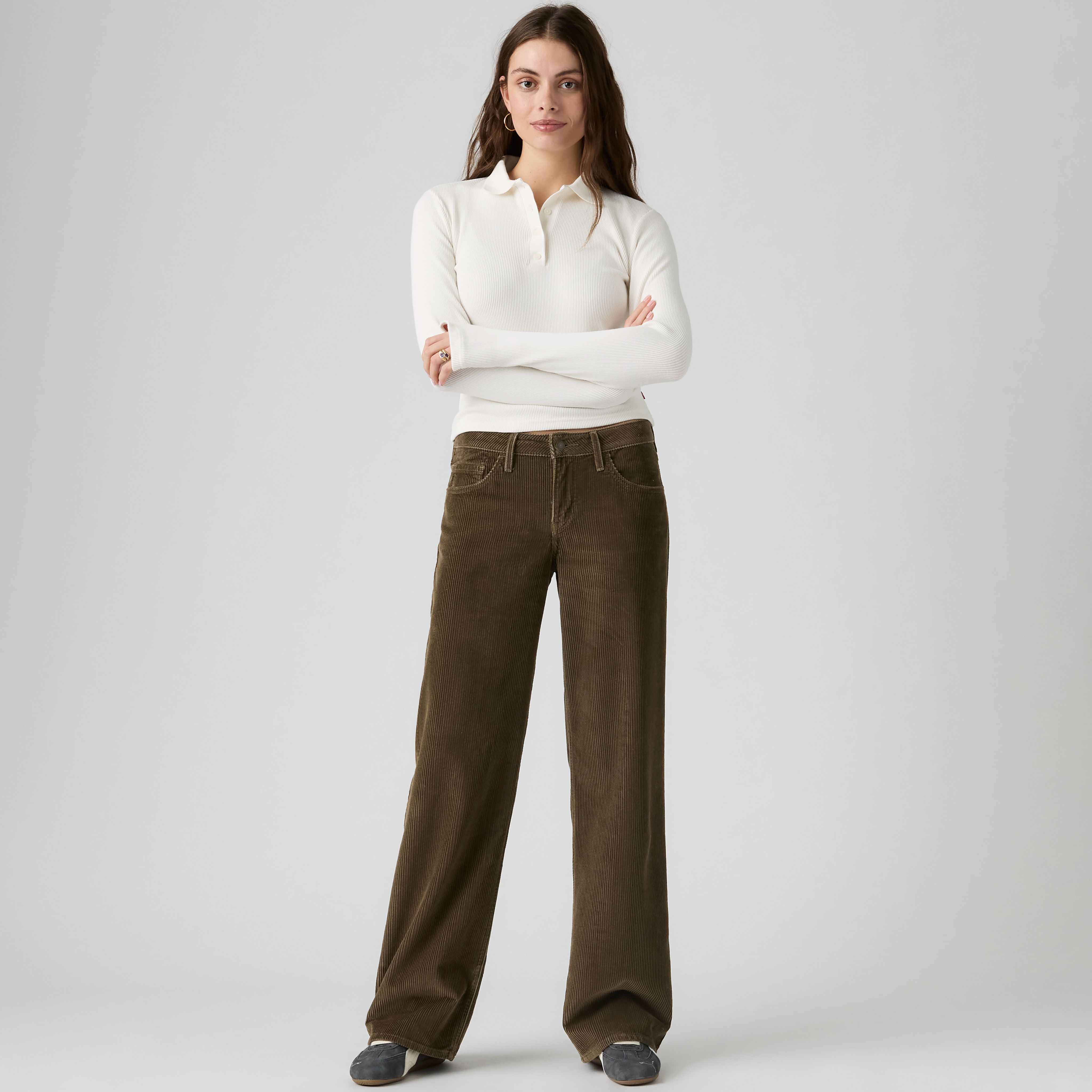 Low Loose Corduroy Pants 1