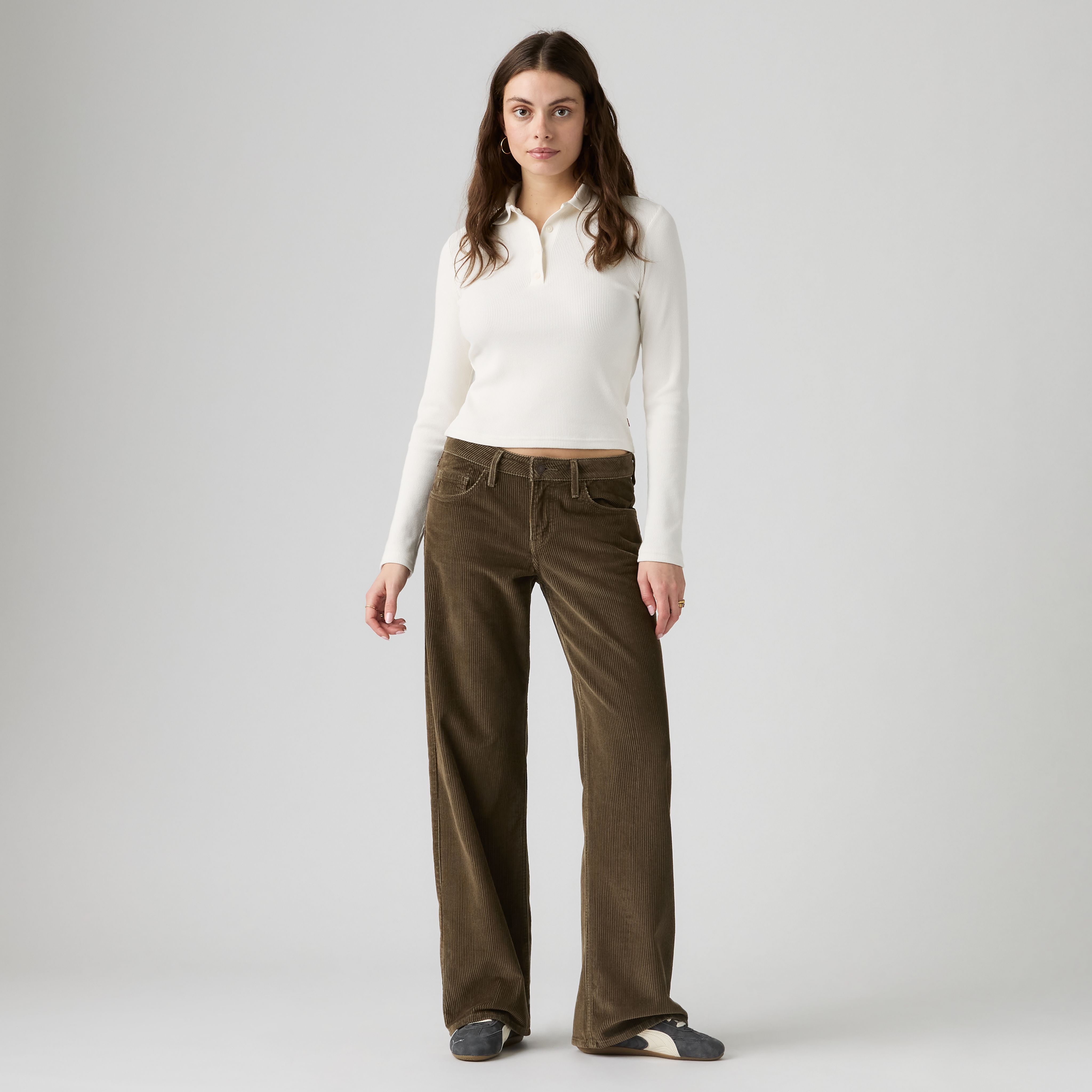 Low Loose Corduroy Pants 5