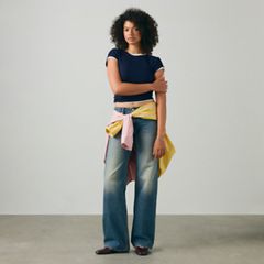 Low Loose Women's Jeans — Counting Bills - Dark Wash 2