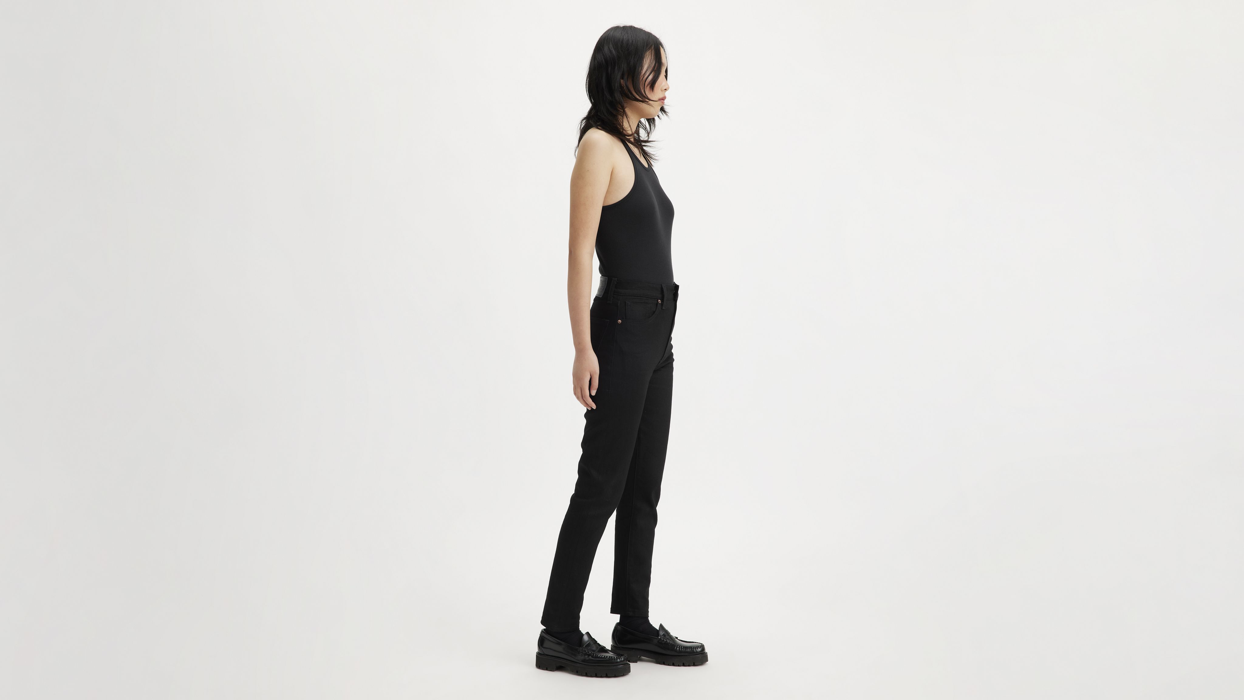おしげ　レディース　BLK S Japanese Selvedge High Rise Slim Women's Jeans - Black | Levi's® US