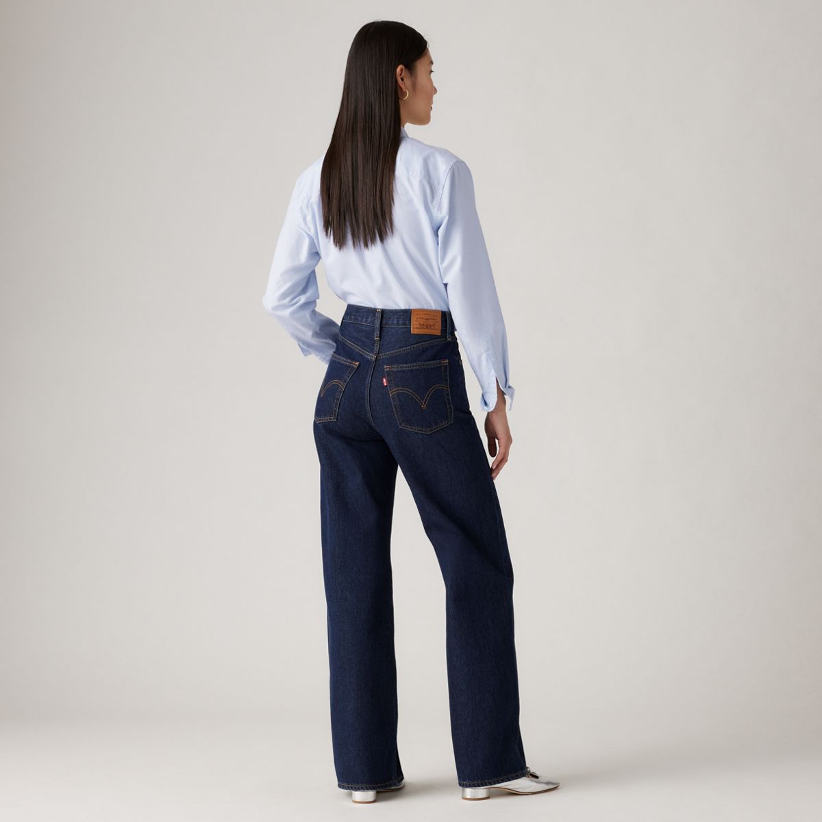 Ribcage Wide-Leg Women's Jeans — Shaded View - Dark Wash