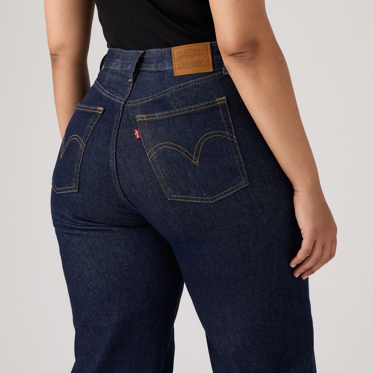 Ribcage Wide-Leg Women's Jeans — Shaded View - Dark Wash