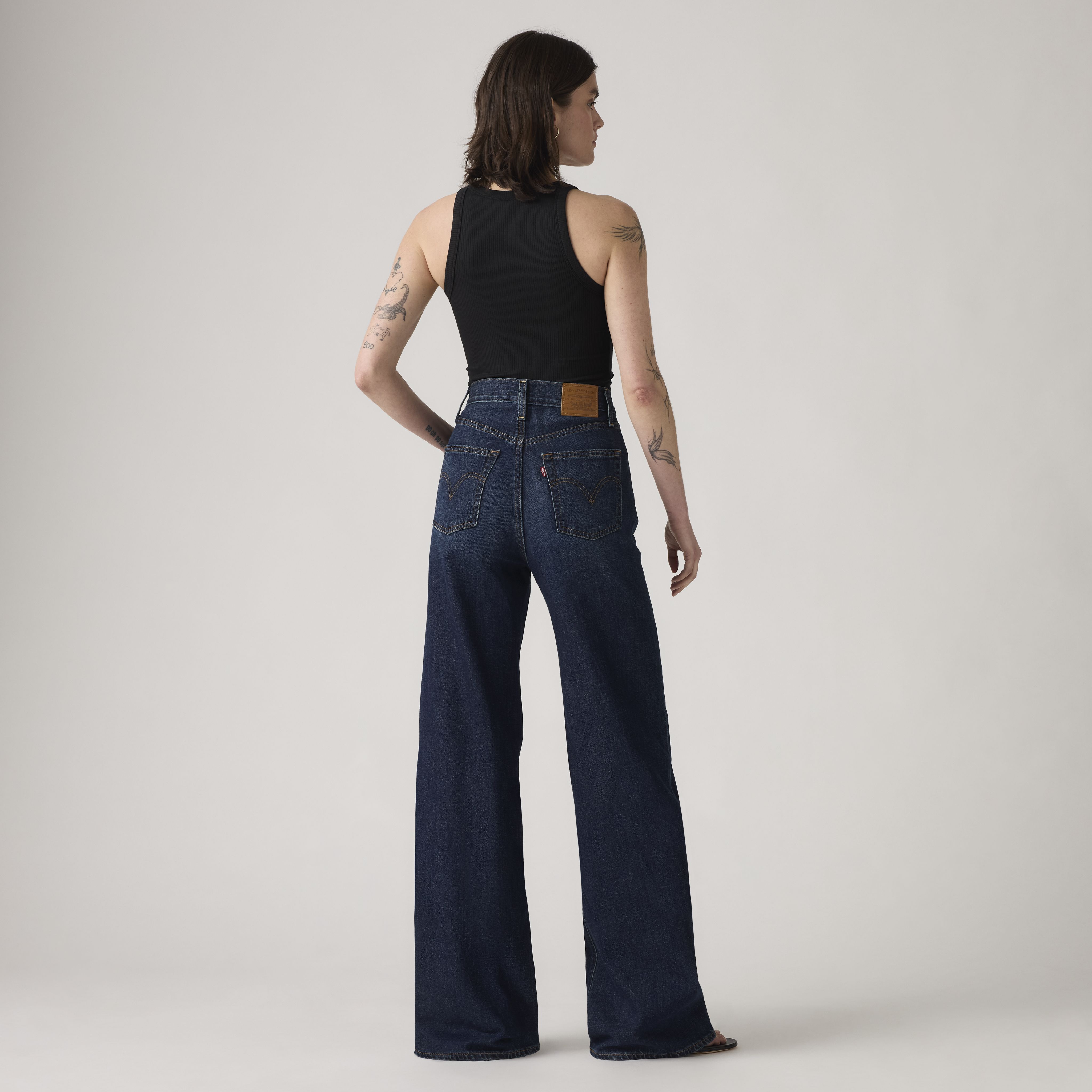 Ribcage Wide-Leg Linen+ Denim Women's Jeans 3
