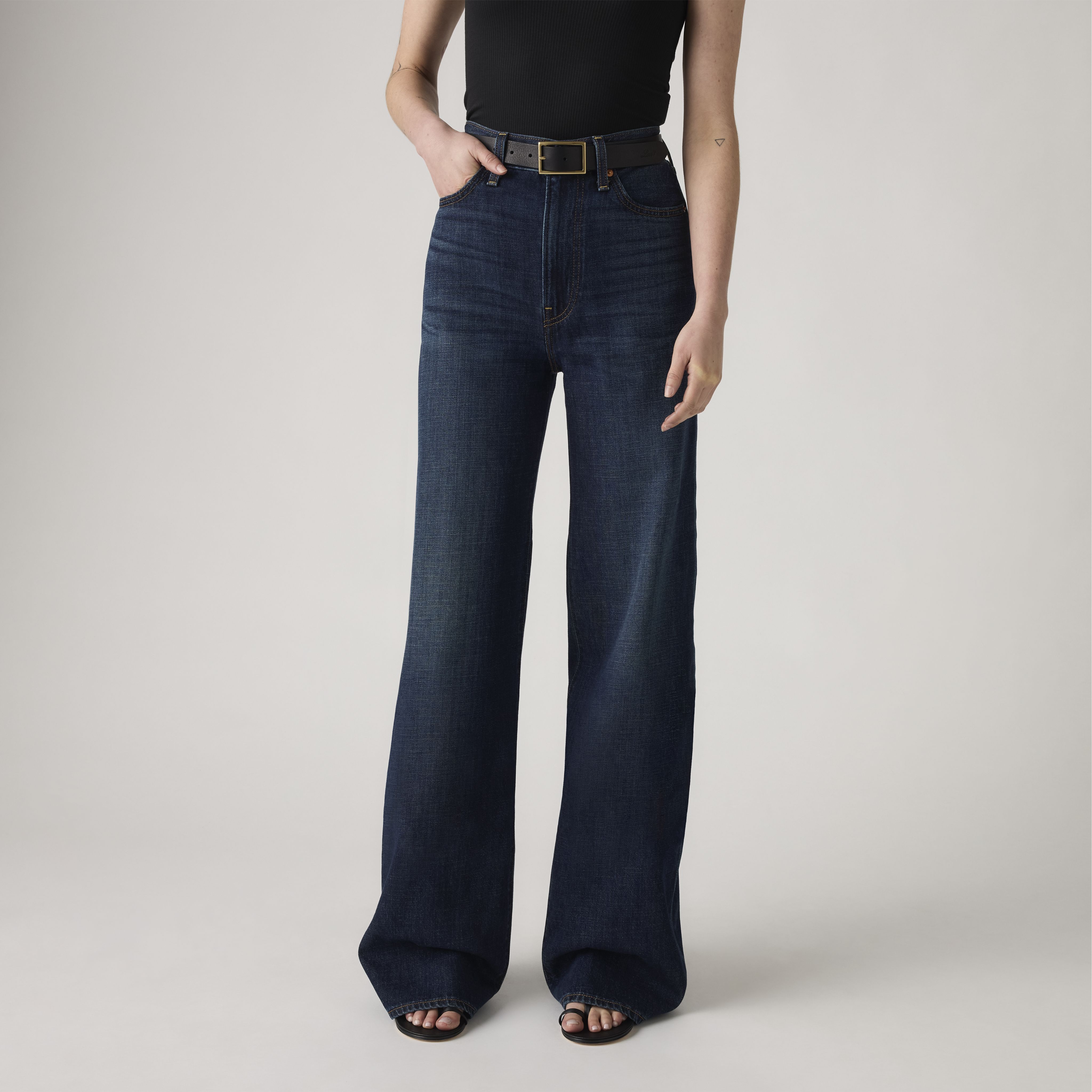 Ribcage Wide-Leg Linen+ Denim Women's Jeans 2