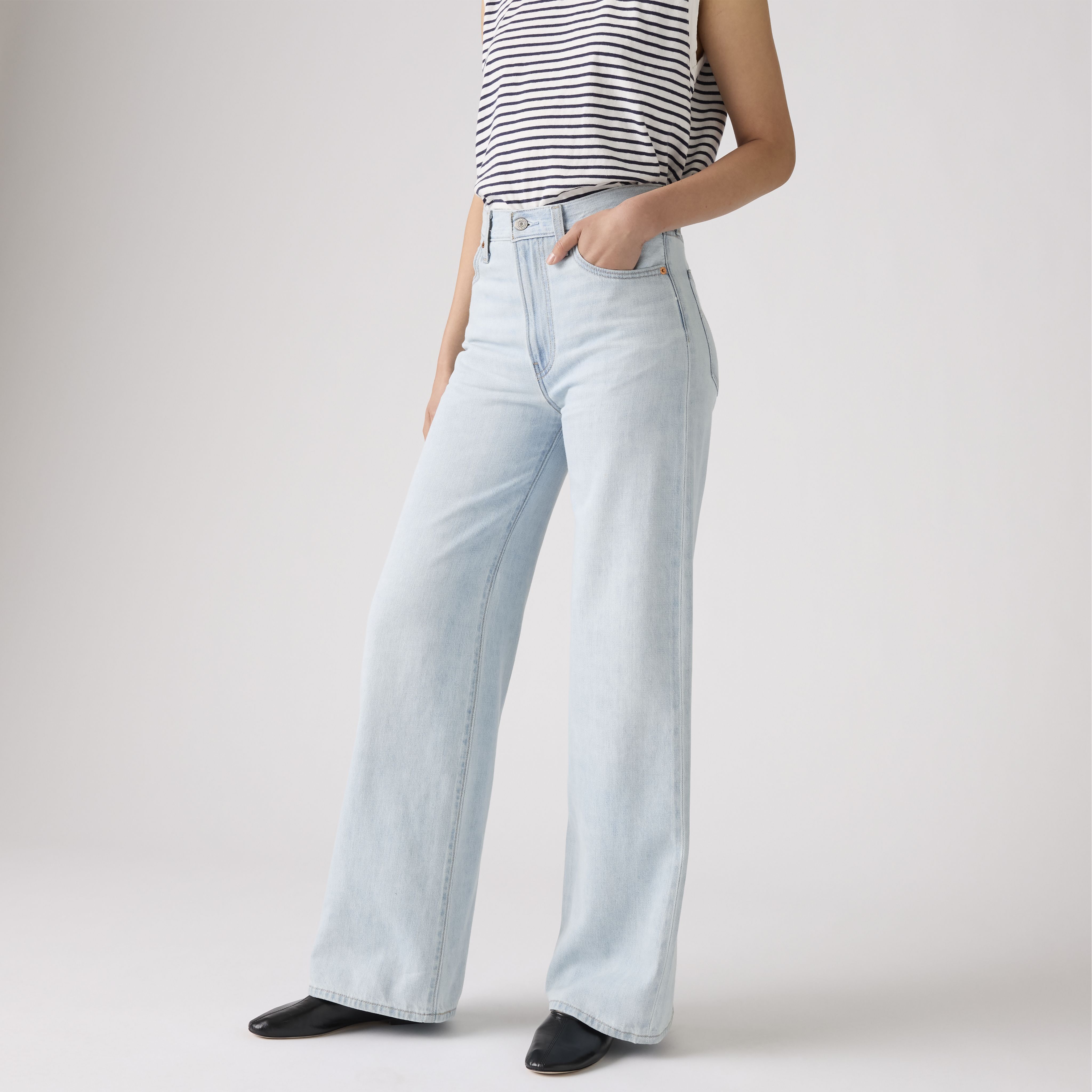 Ribcage Wide-Leg Linen+ Denim Women's Jeans 2
