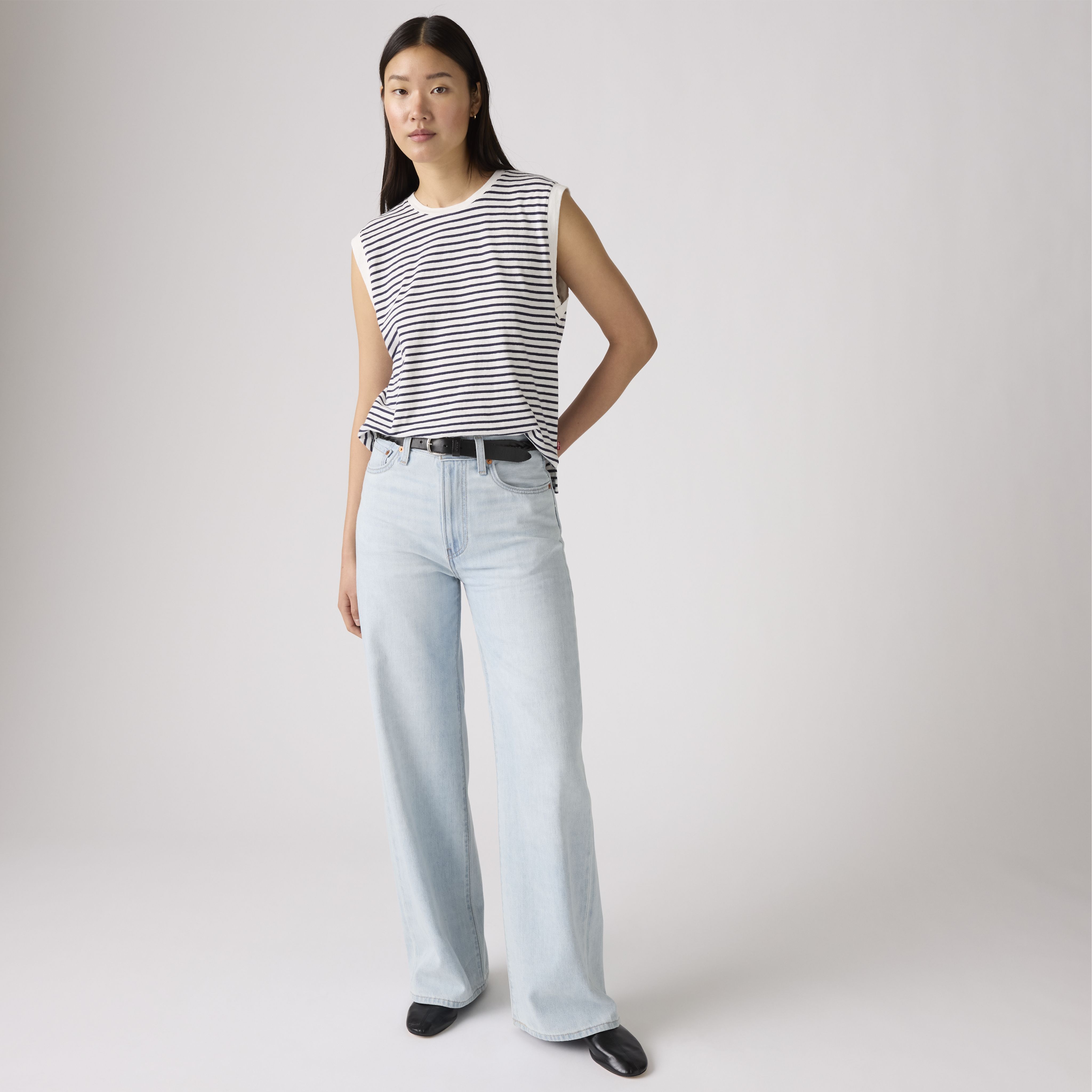 Ribcage Wide-Leg Linen+ Denim Women's Jeans 1