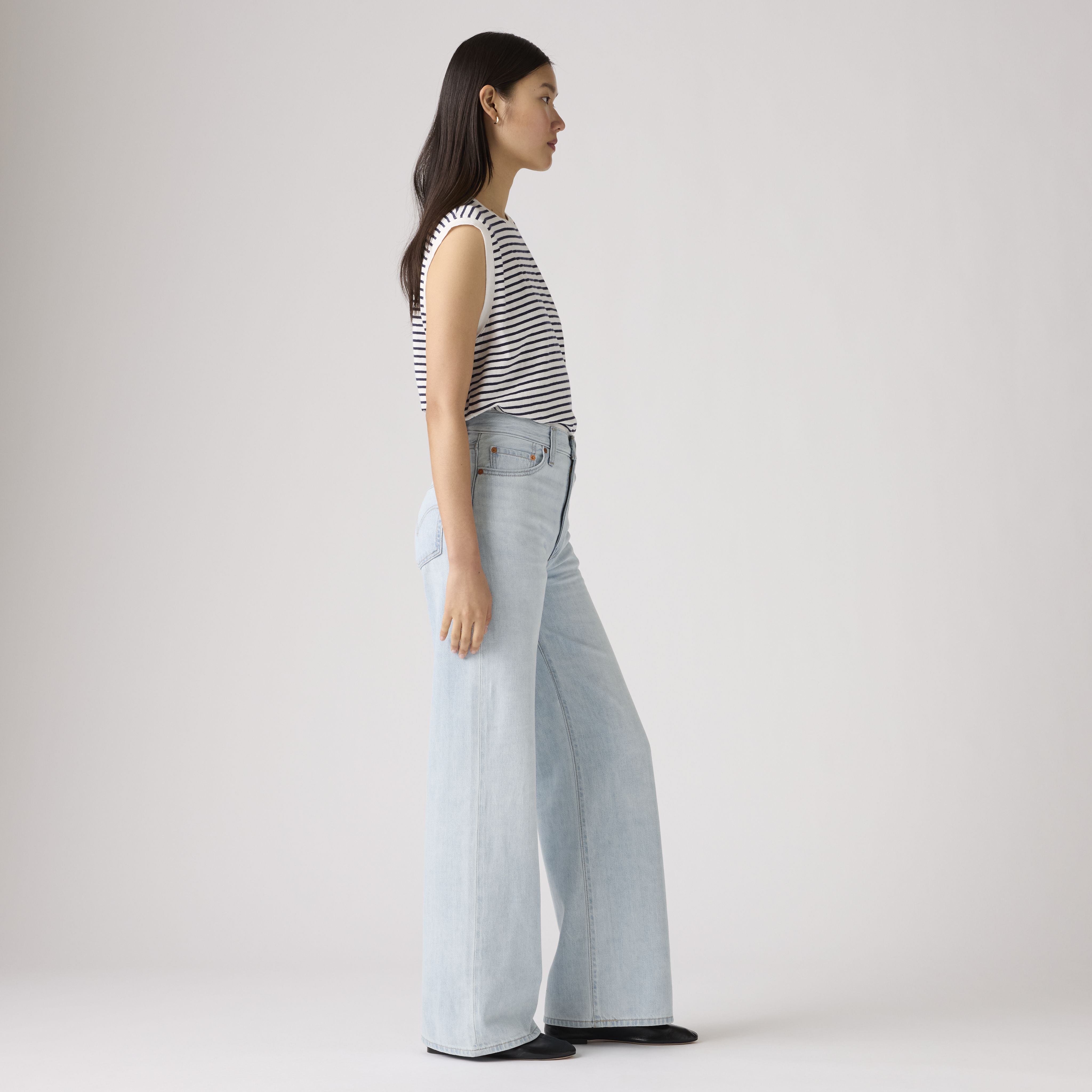 Ribcage Wide-Leg Linen+ Denim Women's Jeans 4