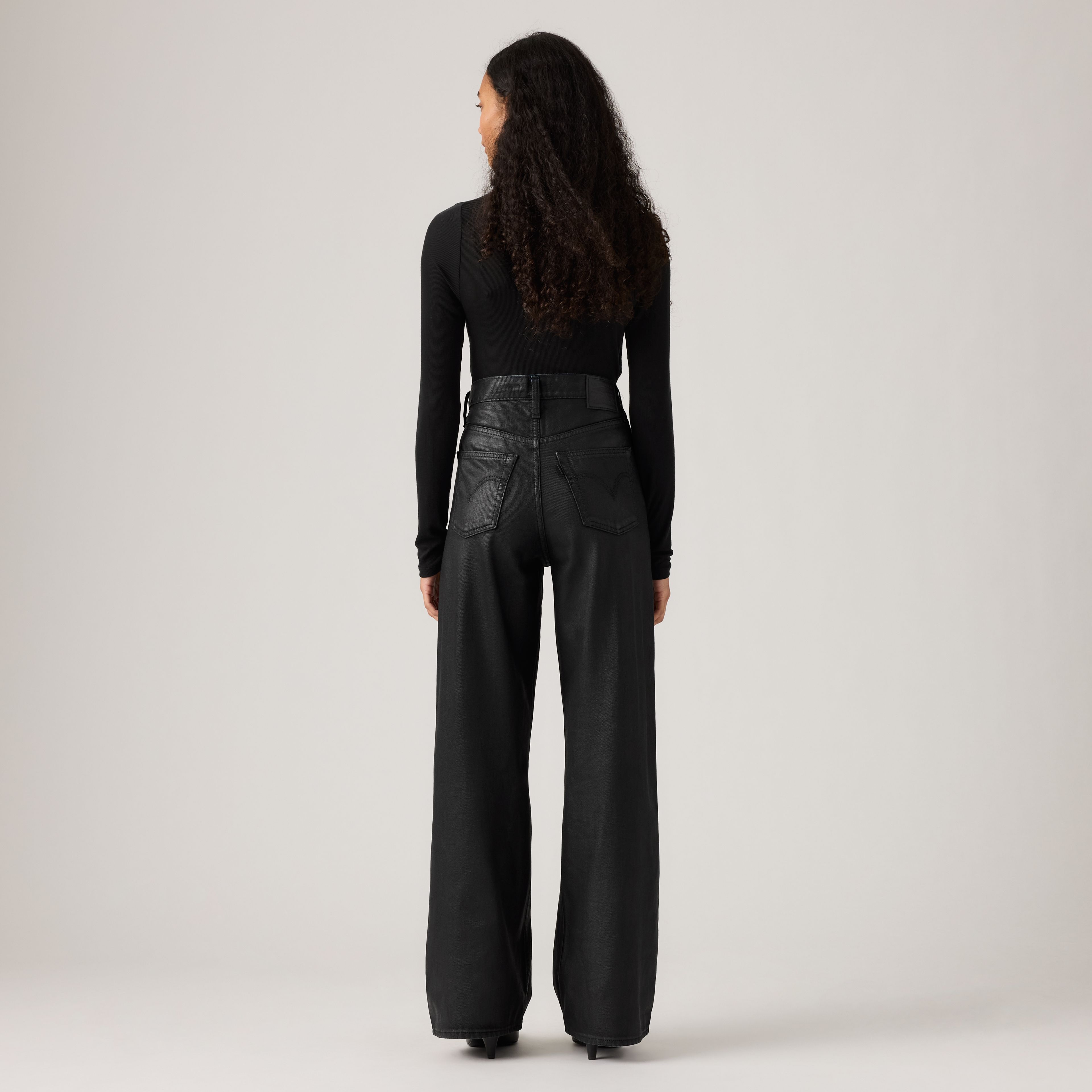 Coated Ribcage Wide Leg Women's Jeans