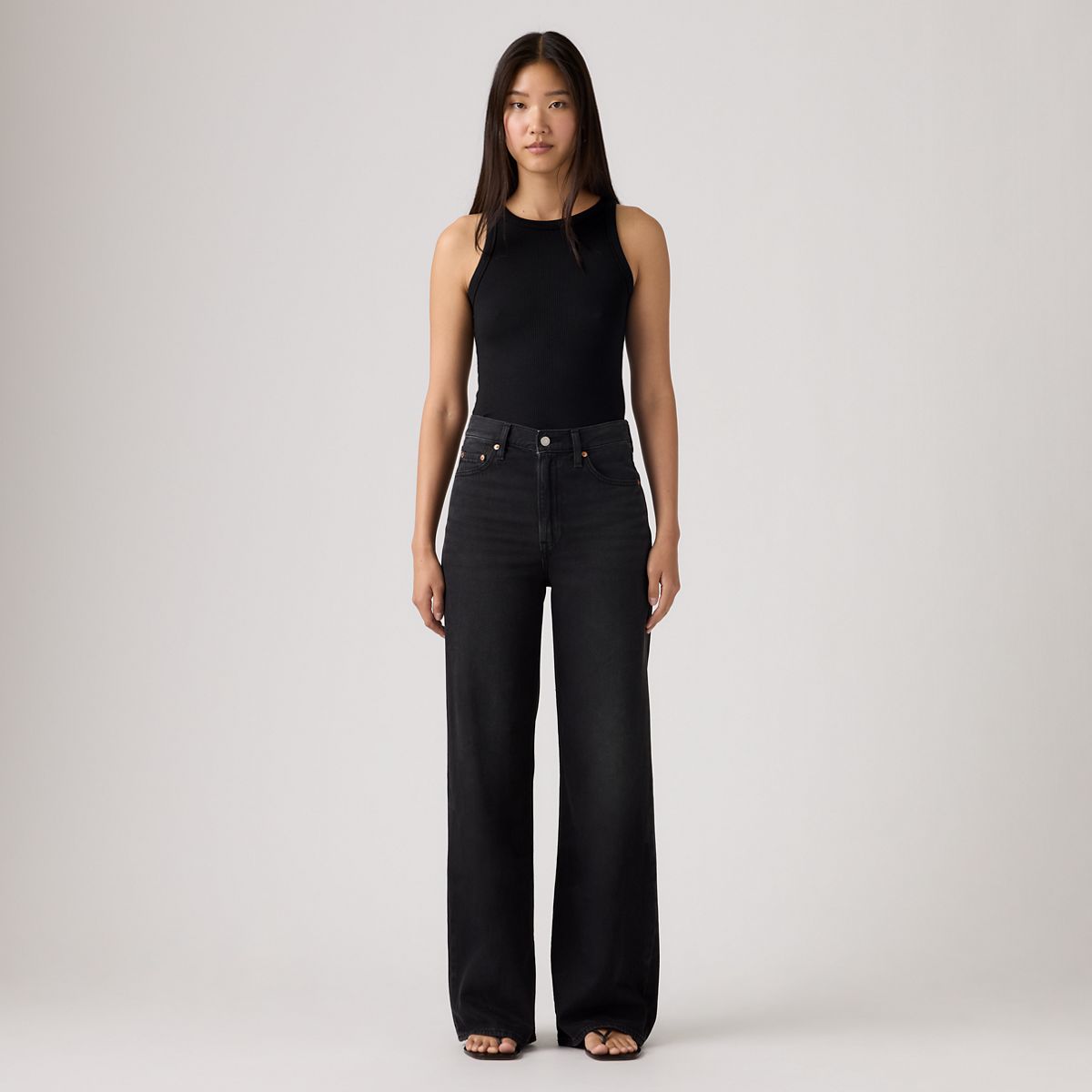Ribcage Wide-Leg Women's Jeans — None Your Business - Black