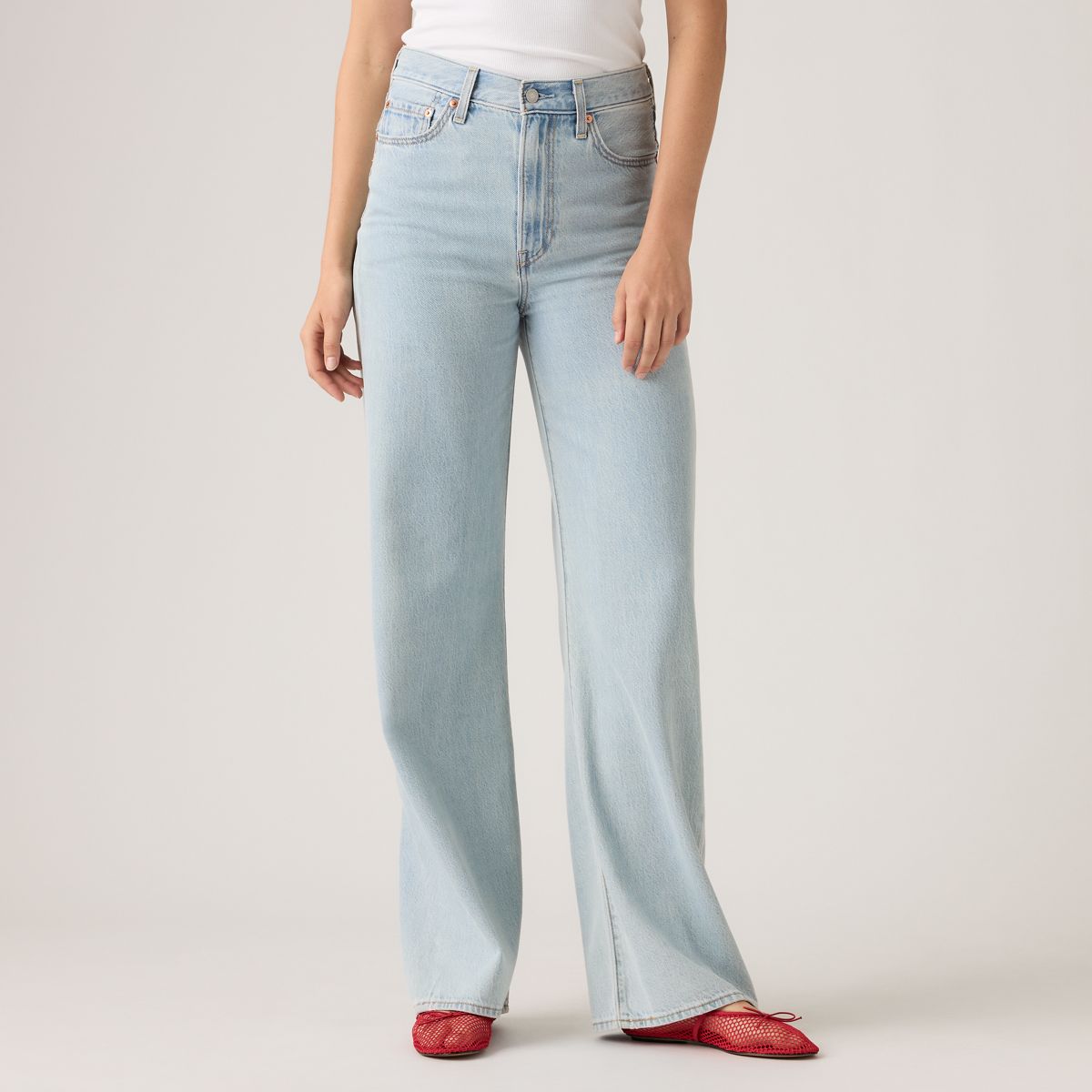 Ribcage Wide-Leg Women's Jeans — Of Course Stone - Light Wash