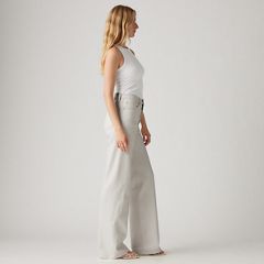 Ribcage Wide-Leg Linen Women's Pants — Crystal Gray - Grey 4