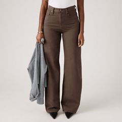 Ribcage Wide-Leg Linen Women's Pants — Hot Fudge - Brown 2