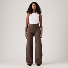 Ribcage Wide-Leg Linen Women's Pants — Hot Fudge - Brown 5