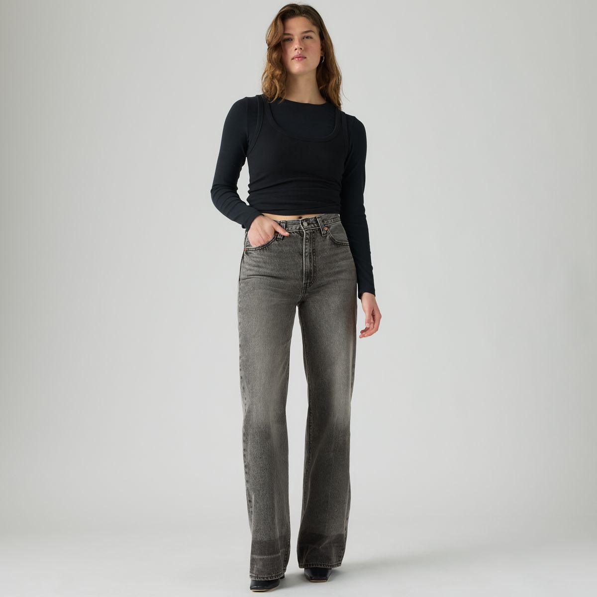 Ribcage Wide-Leg Women's Jeans — You're Excused - Grey